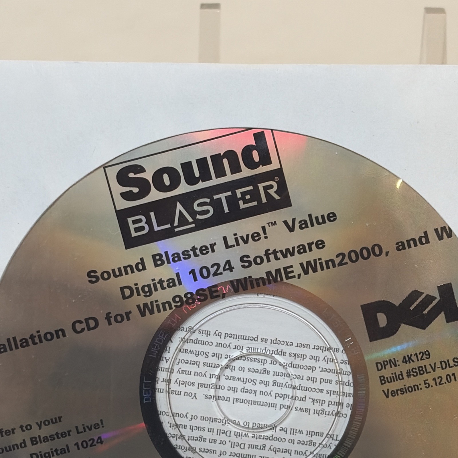 Dell Sound Blaster Live Value Digital 1024 Software CD Windows 98SE/ME/2000/XP