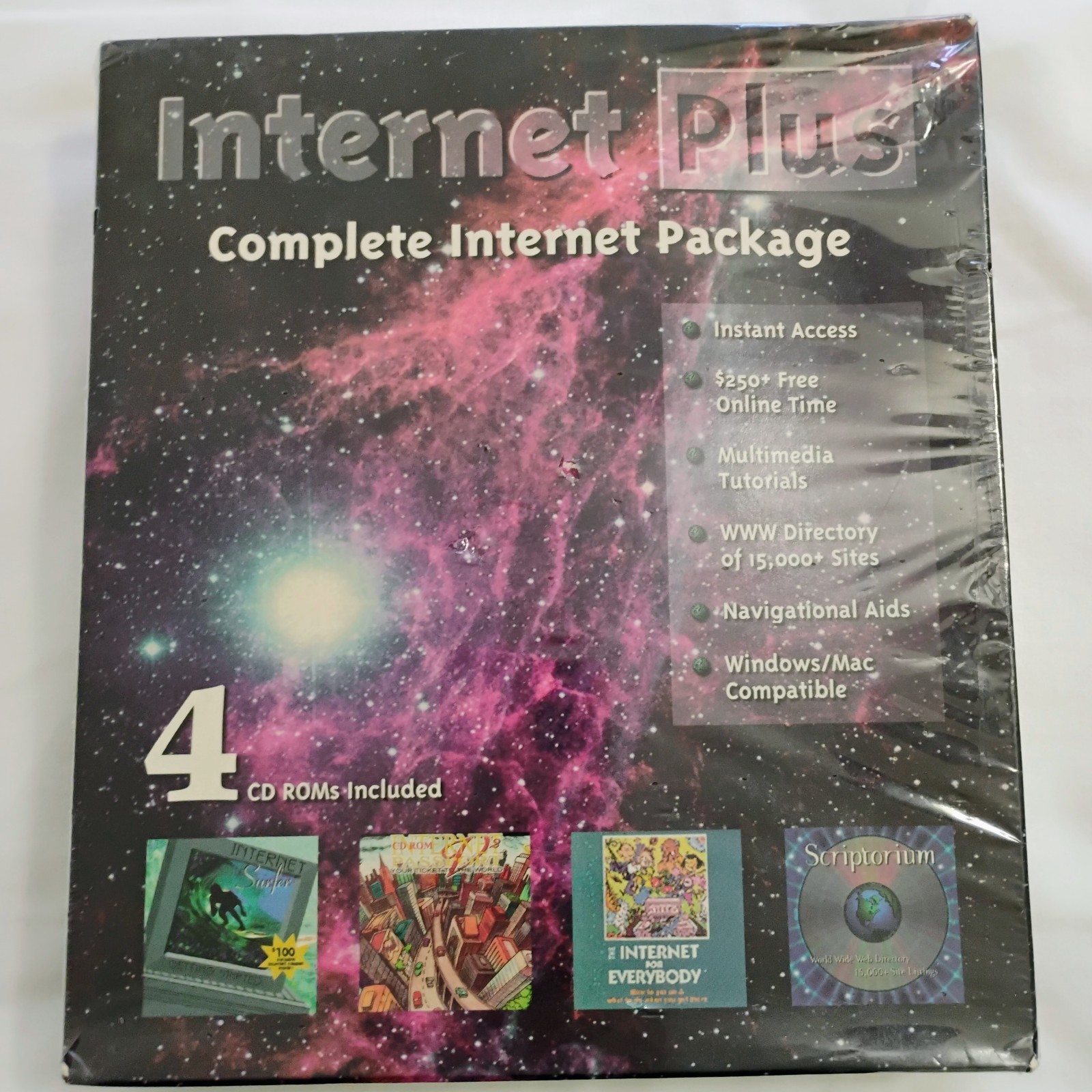 Internet Plus Sealed New Old Stock Vintage Complete Internet Package CD Roms