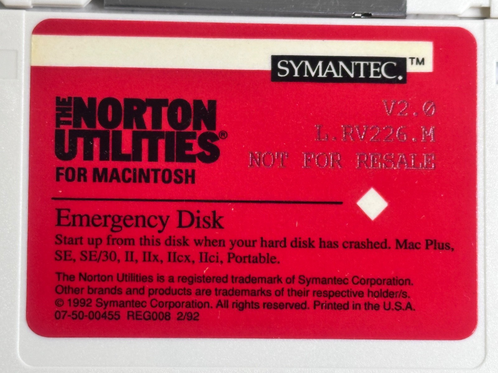 Symantec Norton Utilities Macintosh 2.0 Complete 6-Disk Set 3.5″ Floppies 1992
