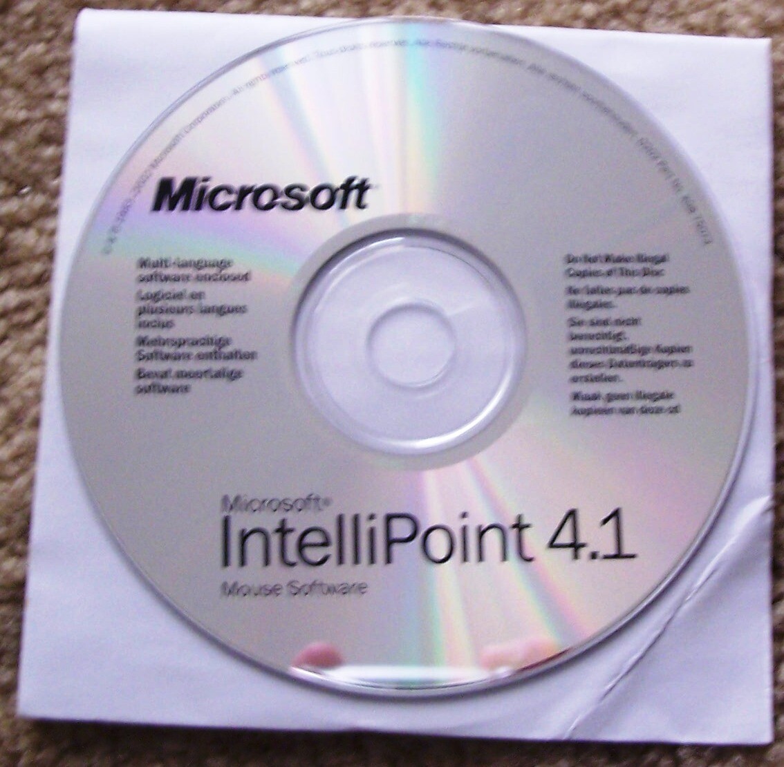 Microsoft IntelliPoint 4.1 Keyboard Software CD