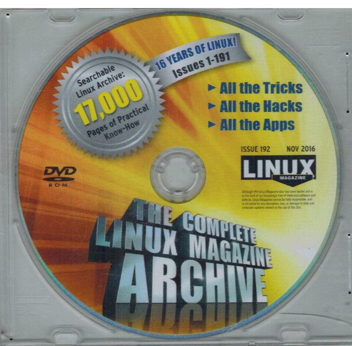 The Complete Linux Magazine Archive DVD-ROM (2016) Tricks Hacks Apps