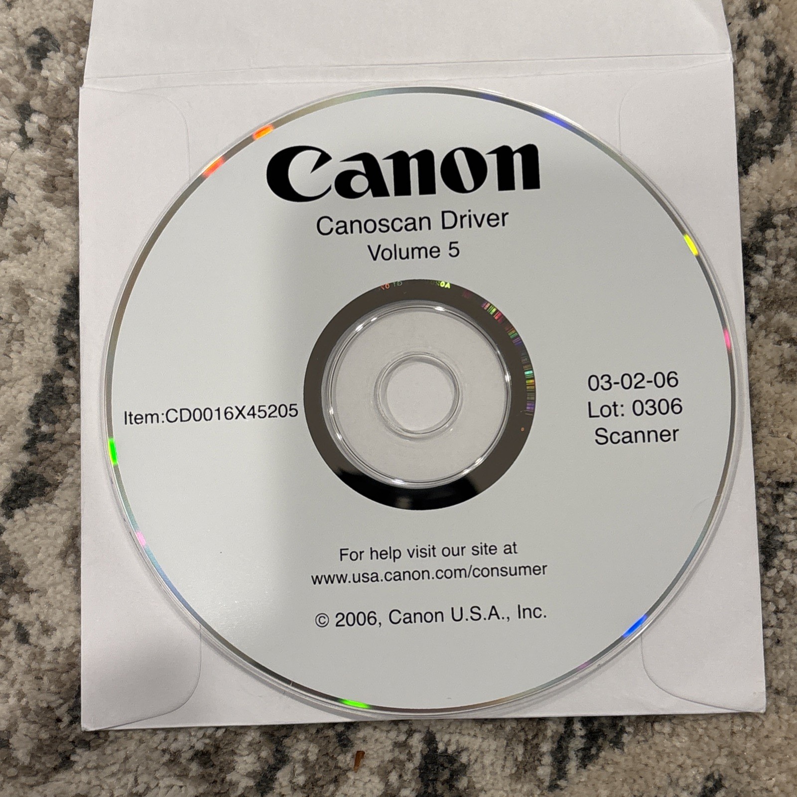 Genuine Canon CanoScan Driver Vol. 5 Setup Installation CD Software CD0016X45205