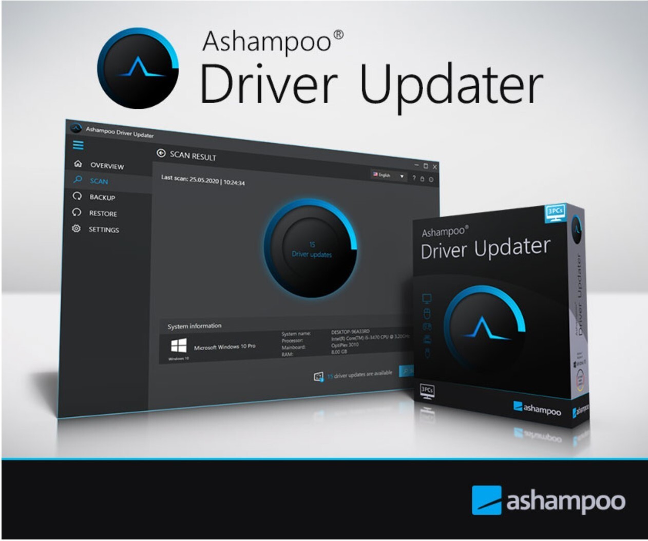 Ashampoo Driver Updater – For up to 3 devices, 1-year license [Disc]