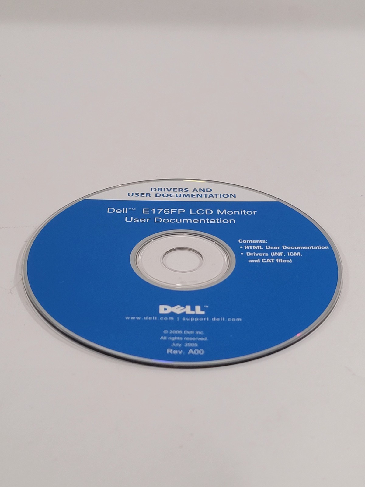 Dell E176FP LCD Monitor User Documentation CD 2005 Loose Disc