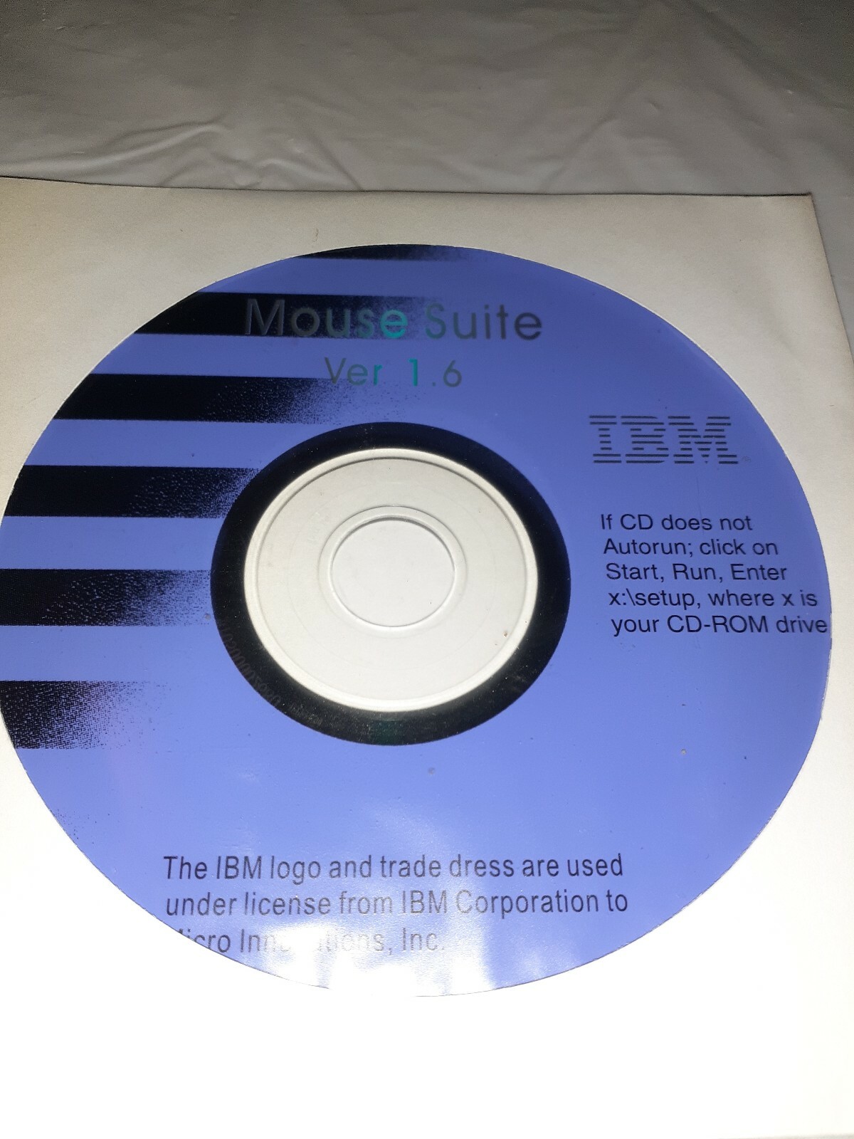 IBM Mouse Suite Ver 1.6 CD-Rom And User Manuals Win 98/Win ME *NO MOUSE*