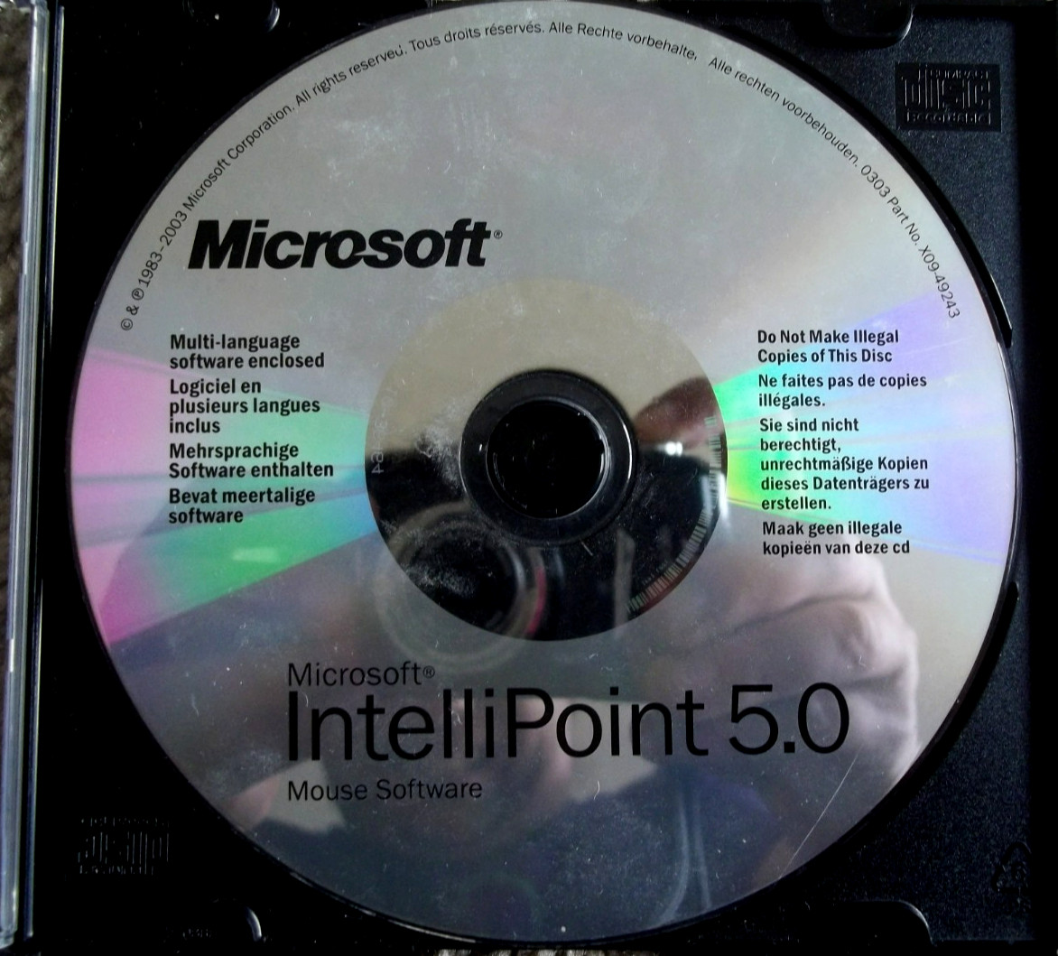 Microsoft IntelliPoint 5.0 Mouse Software (PC CD-Rom Driver, 2003) Disc Only!