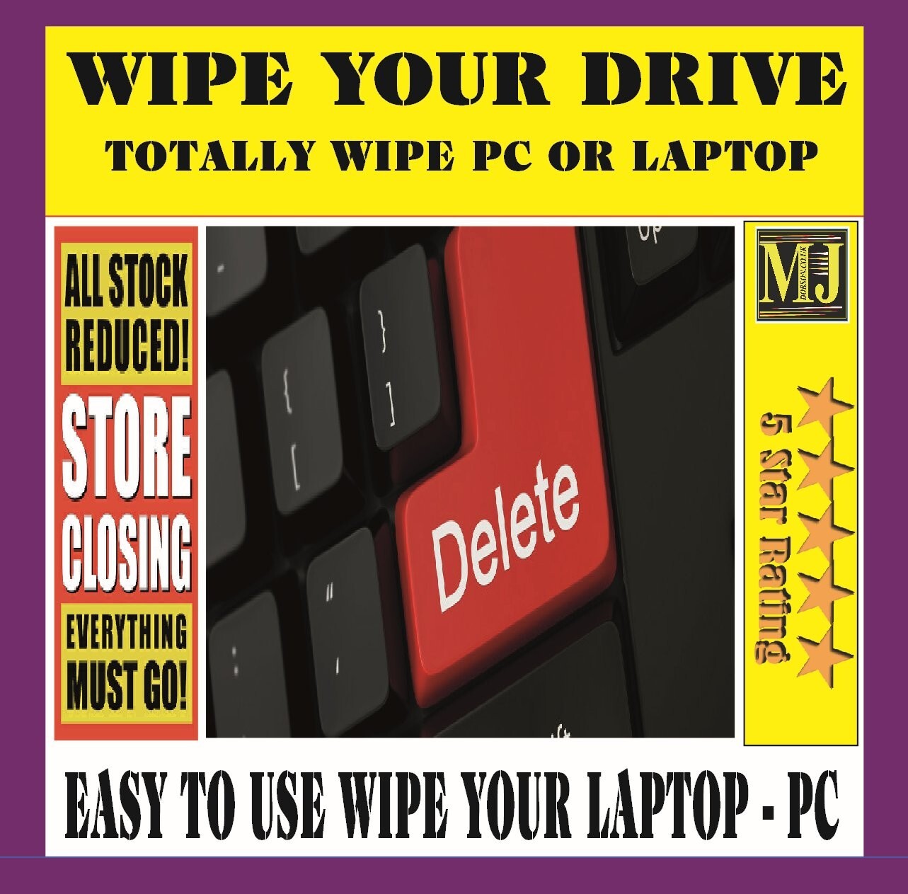 Erase Hard Drive Wipe Clean Format Delete Destroy Data PC’s Erase