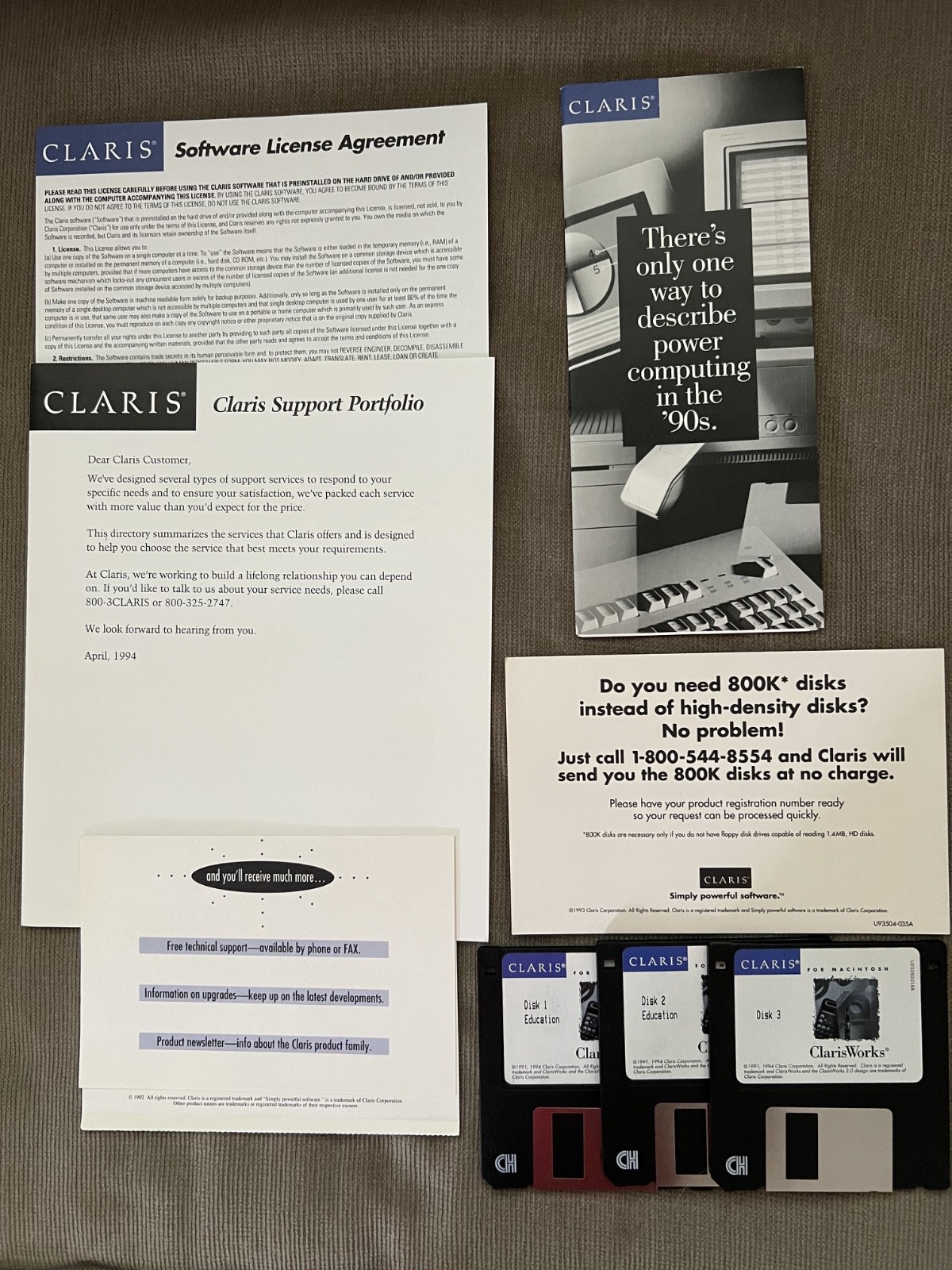 VINTAGE Macintosh ClarisWorks Software v. 2.1 (T1536LL/A) 1994 MINT