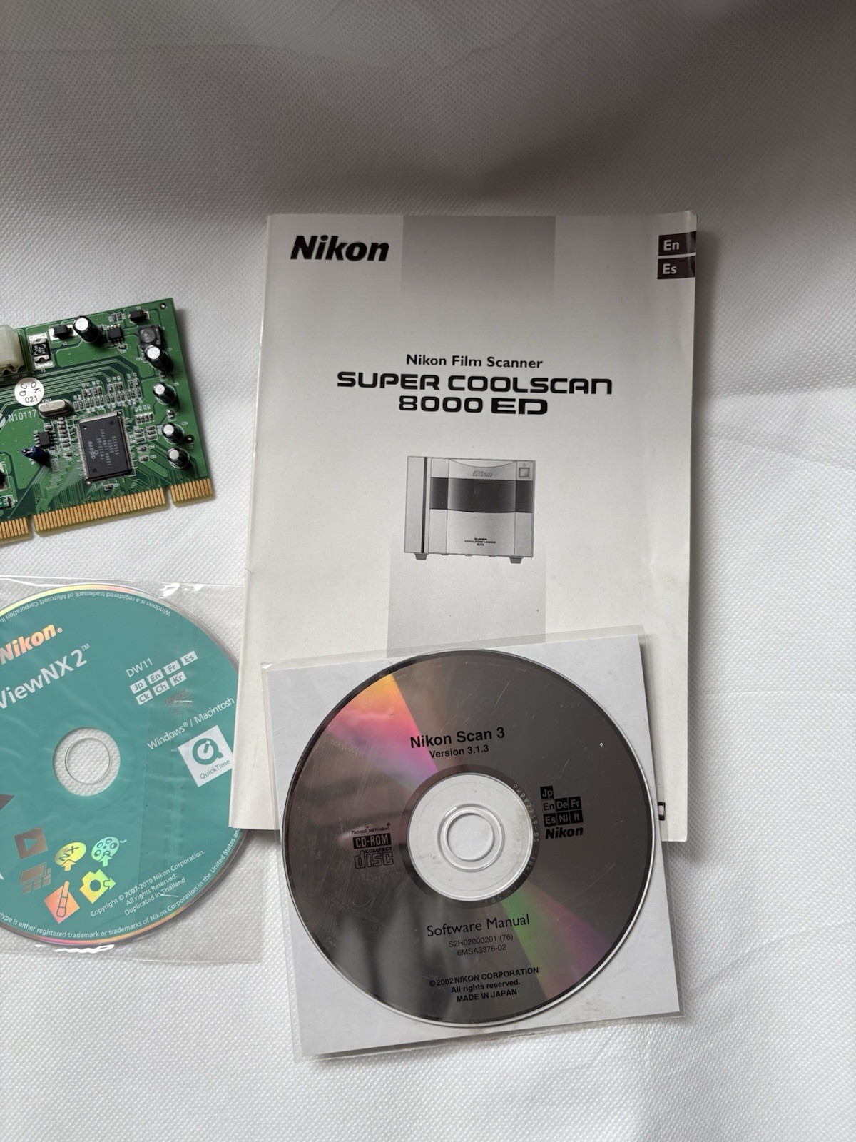 Nikon Coolscan 8000 Manual, Software Discs, And Belkin FireWire 400 3-port