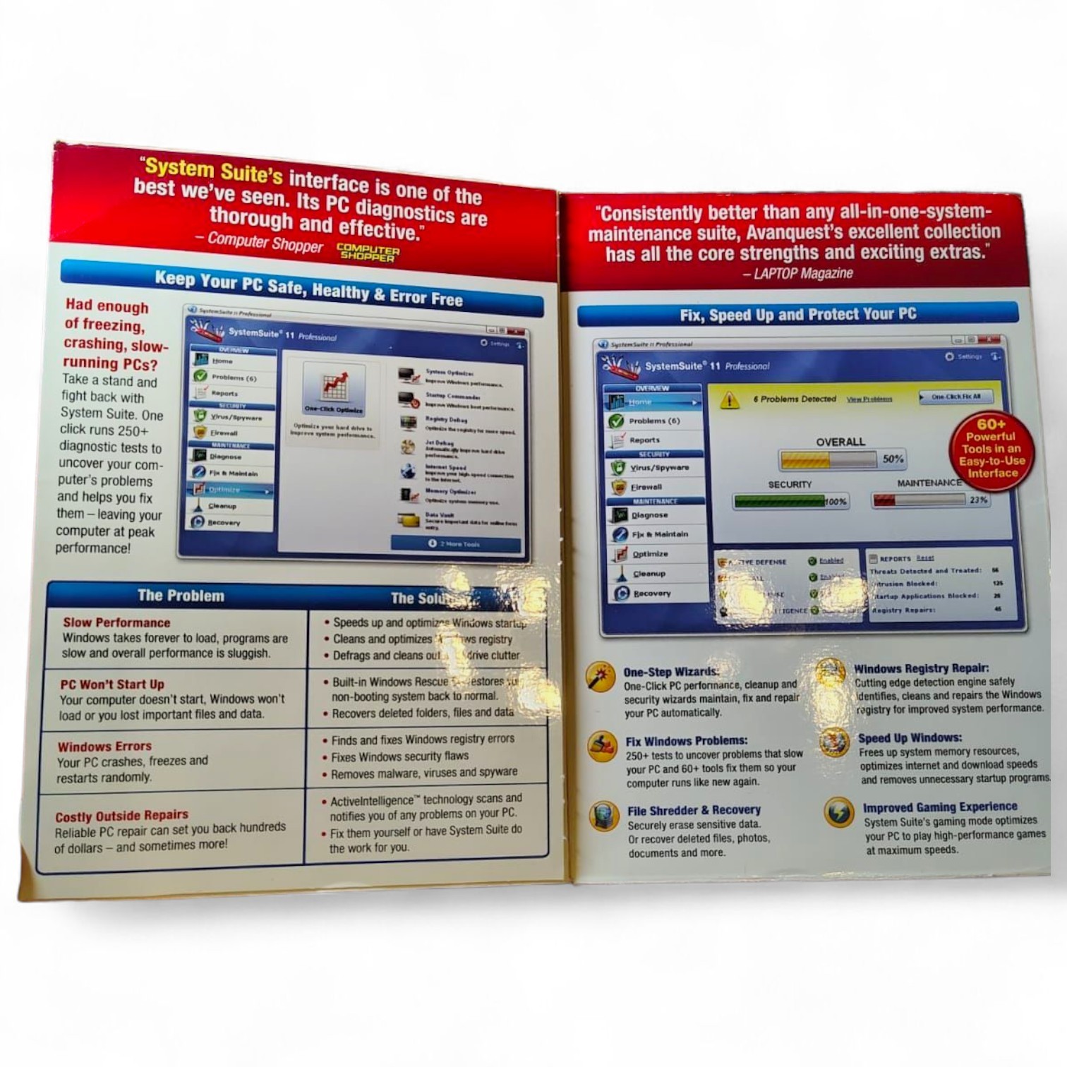 Avanquest System Suite 11 Professional PC Tune-Up Repair Windows 7 XP Vista CD