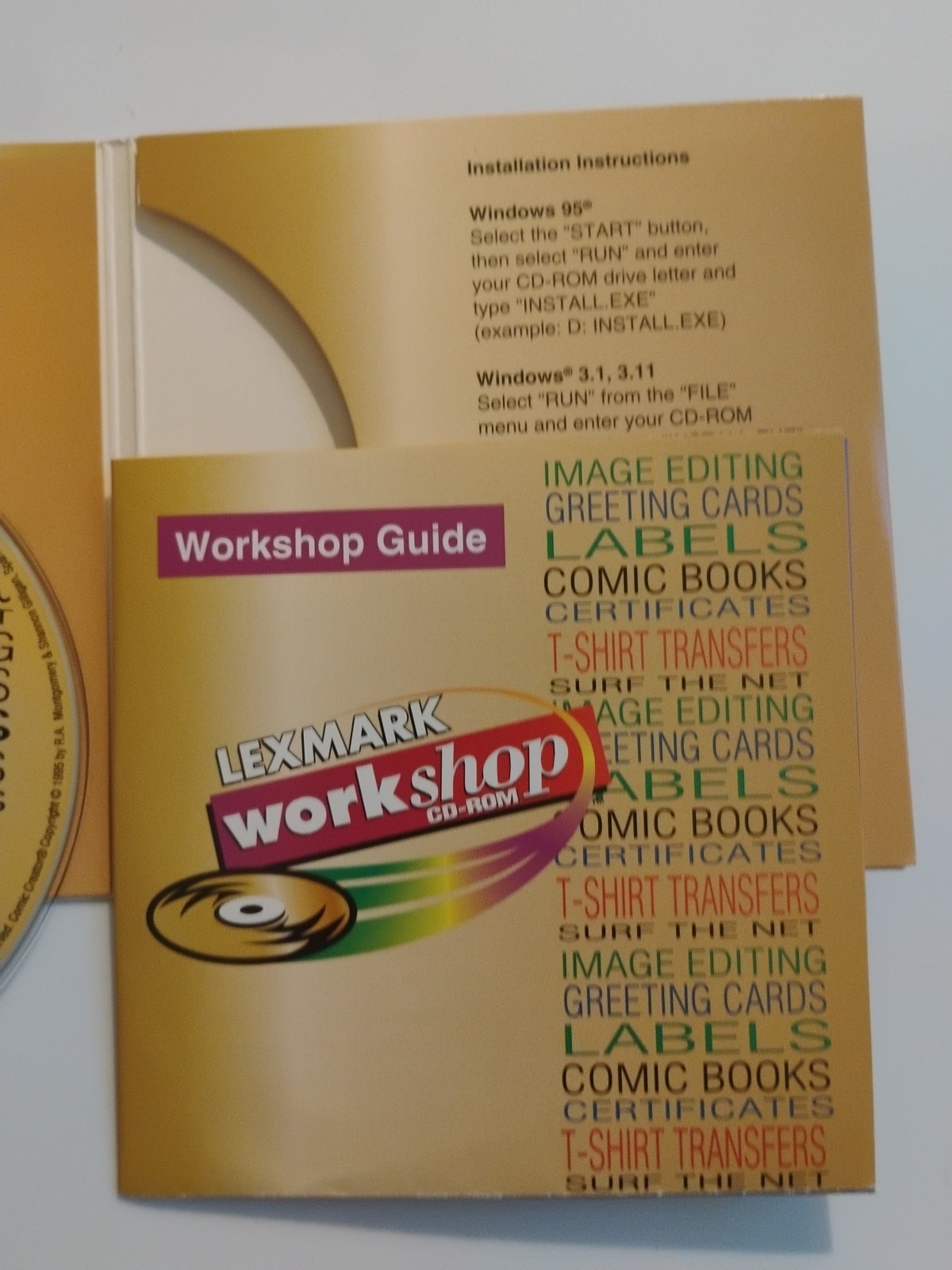 LexMark Workshop Guide – Labels, Images, Cards & More! CD Rom – PC Lex Mark