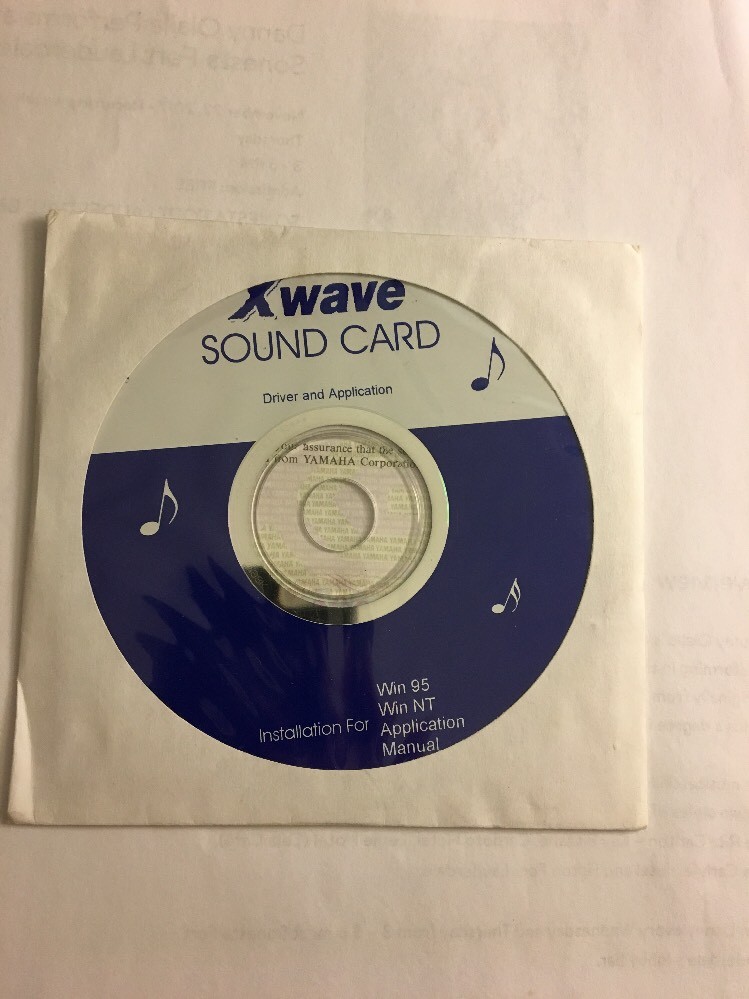 Yamaha Xwave Sound Card Drivers&Utilities CD Video-67P/Video-67TV Win 95/NT-RARE