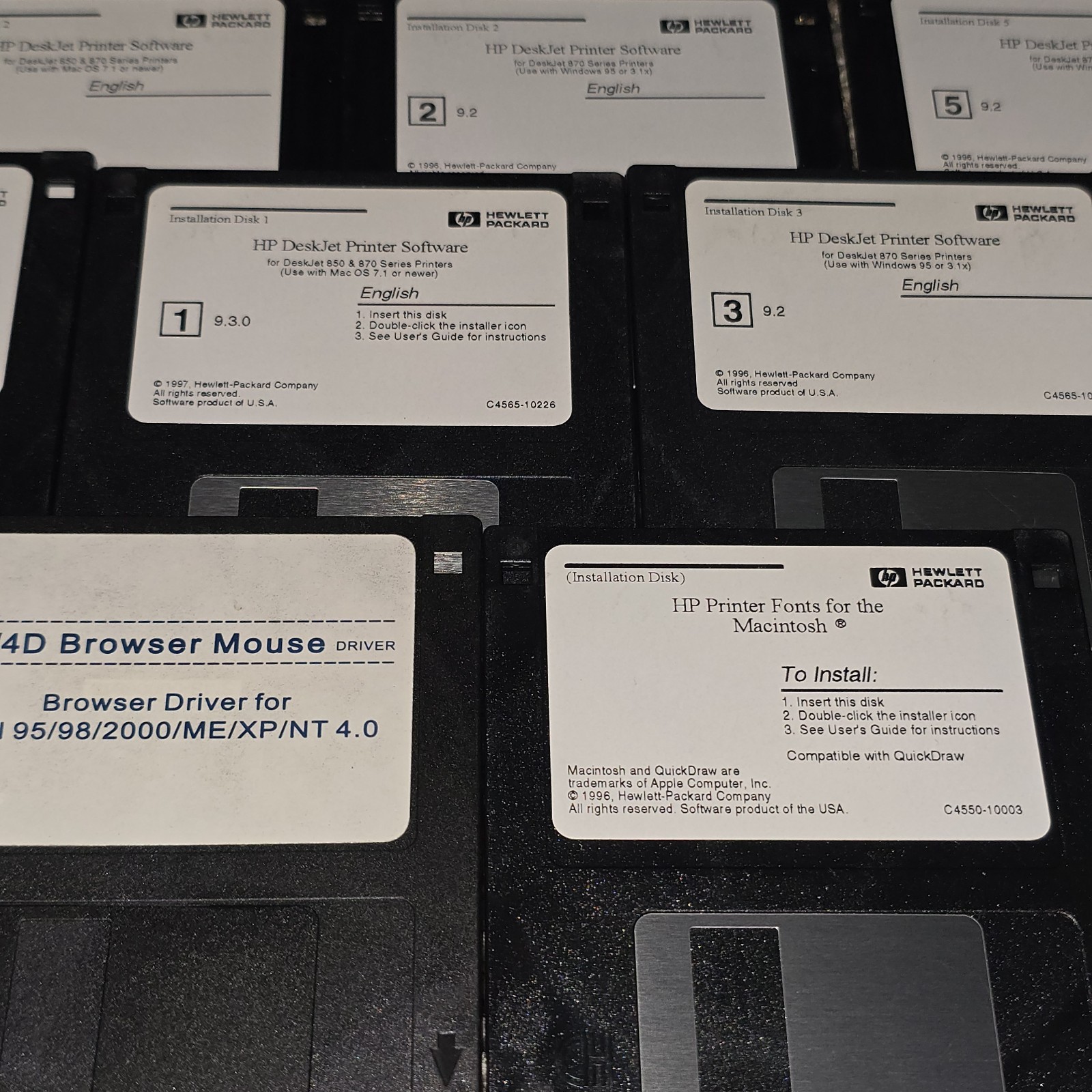 Lot Of 8 HP Deskjet Printer Software Diskettes For 870 Series 3.5″ Disk *read*