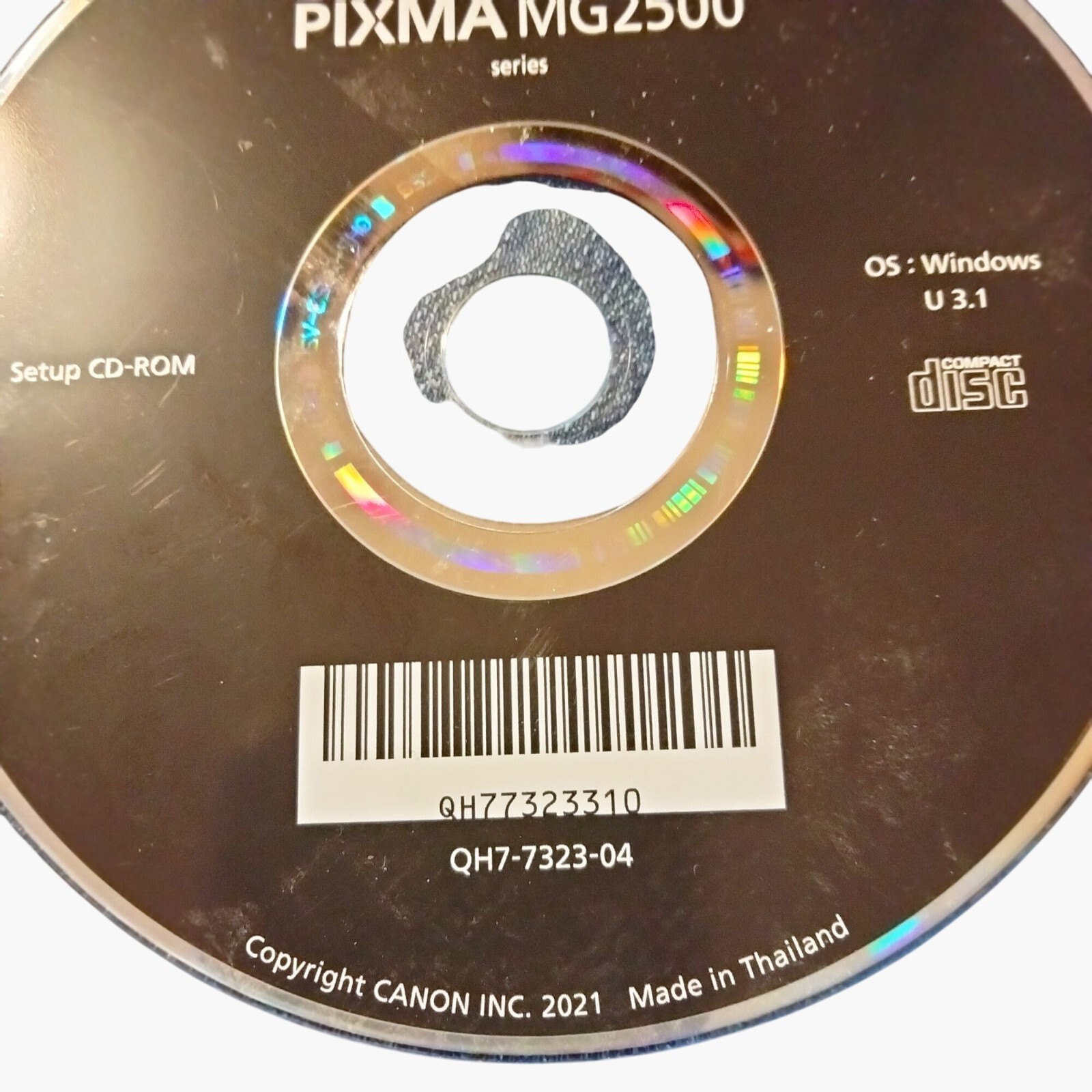 Canon Pixma MG2500 Series Setup CD-ROM For Windows OS Compact Disc