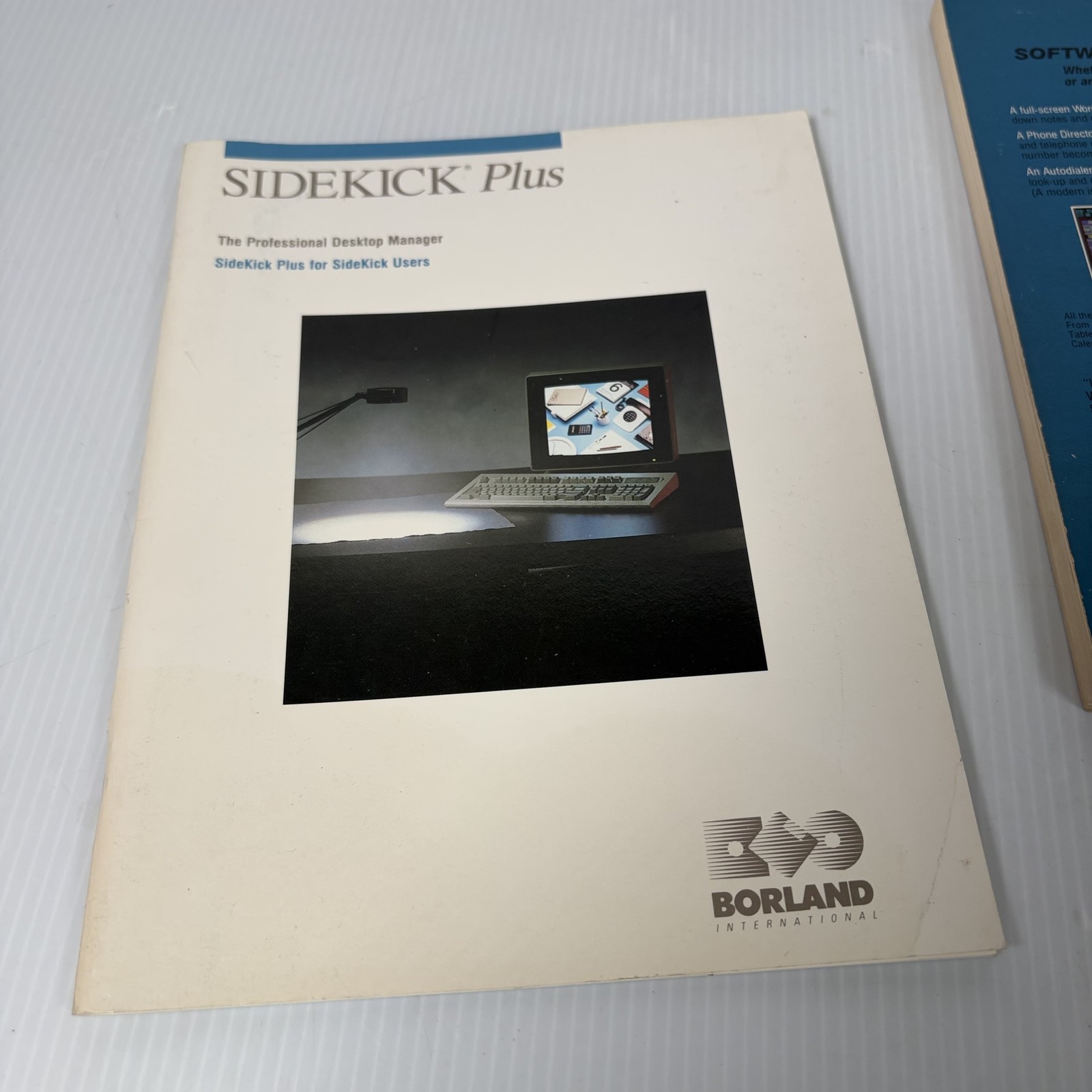 Vintage Borland Sidekick Plus Book & Sidekick 1.5 Software IBM PC XT AT DOS