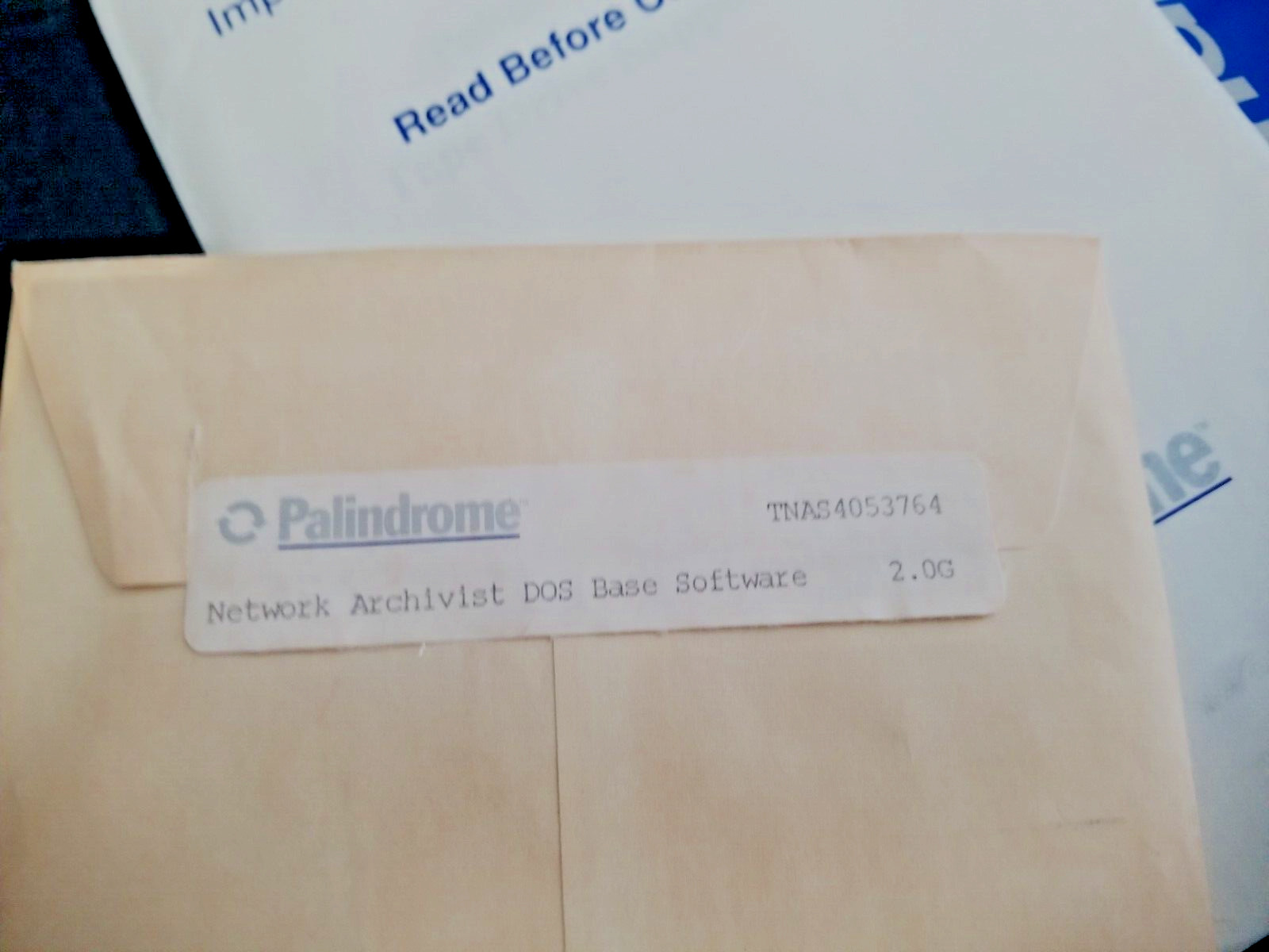 Vintage 1992 Palindrome Network Archivist version 2.0G software & manual NOS