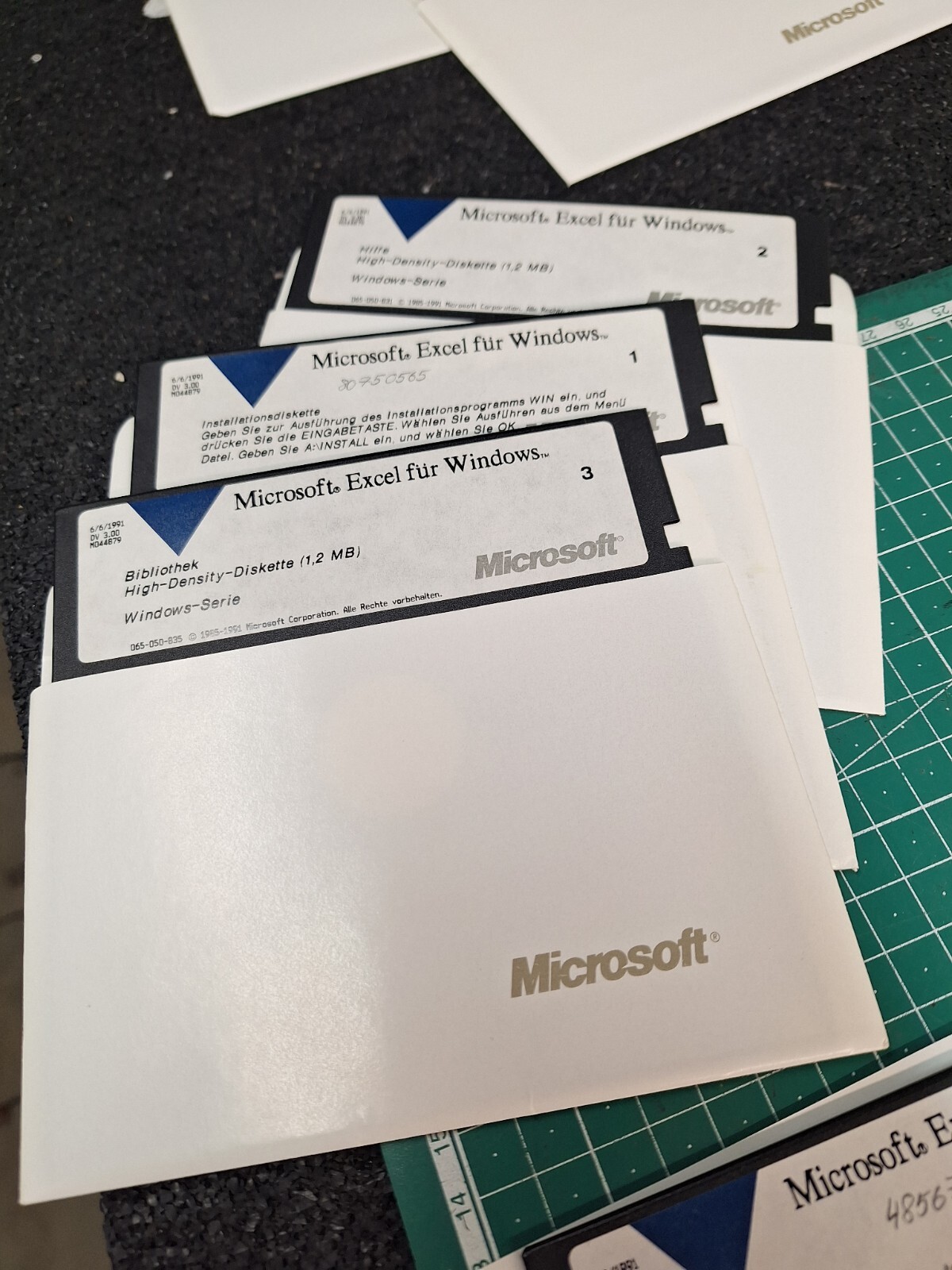 Lot 3 Microsoft Excel 5.25″ German Vintage PC Windows Collection Floppy Disks