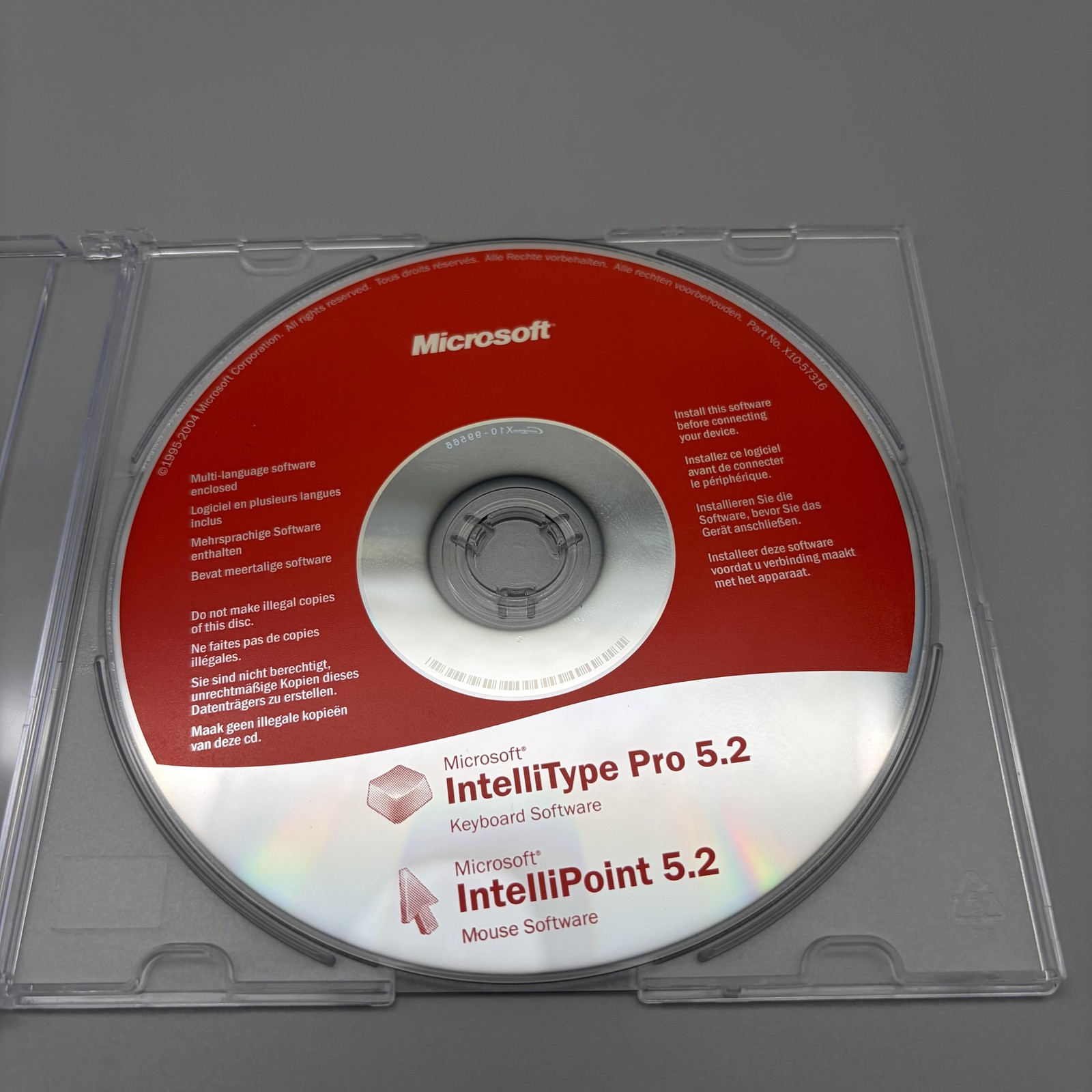 Vintage 2004 Microsoft IntelliType Pro & IntelliPoint 5.2 Keyboard Mouse CD-ROM