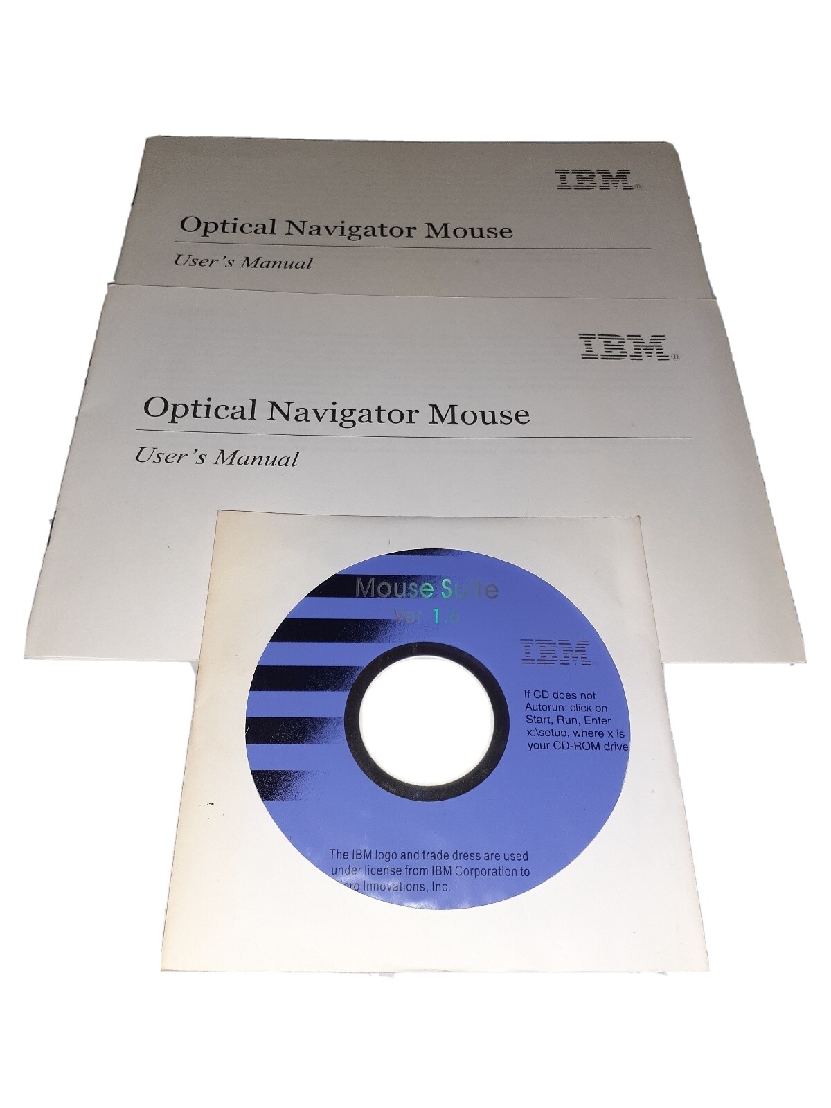 IBM Mouse Suite Ver 1.6 CD-Rom And User Manuals Win 98/Win ME *NO MOUSE*