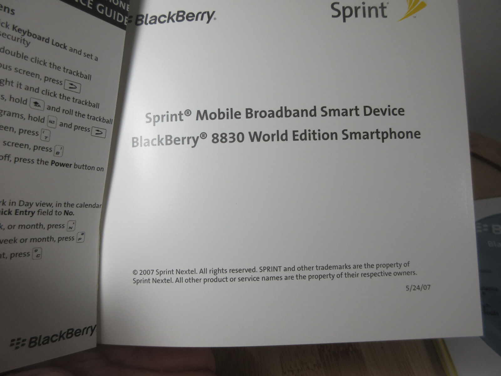BlackBerry User Tools 2007 manual cd-rom software cable charger No Cell Phone