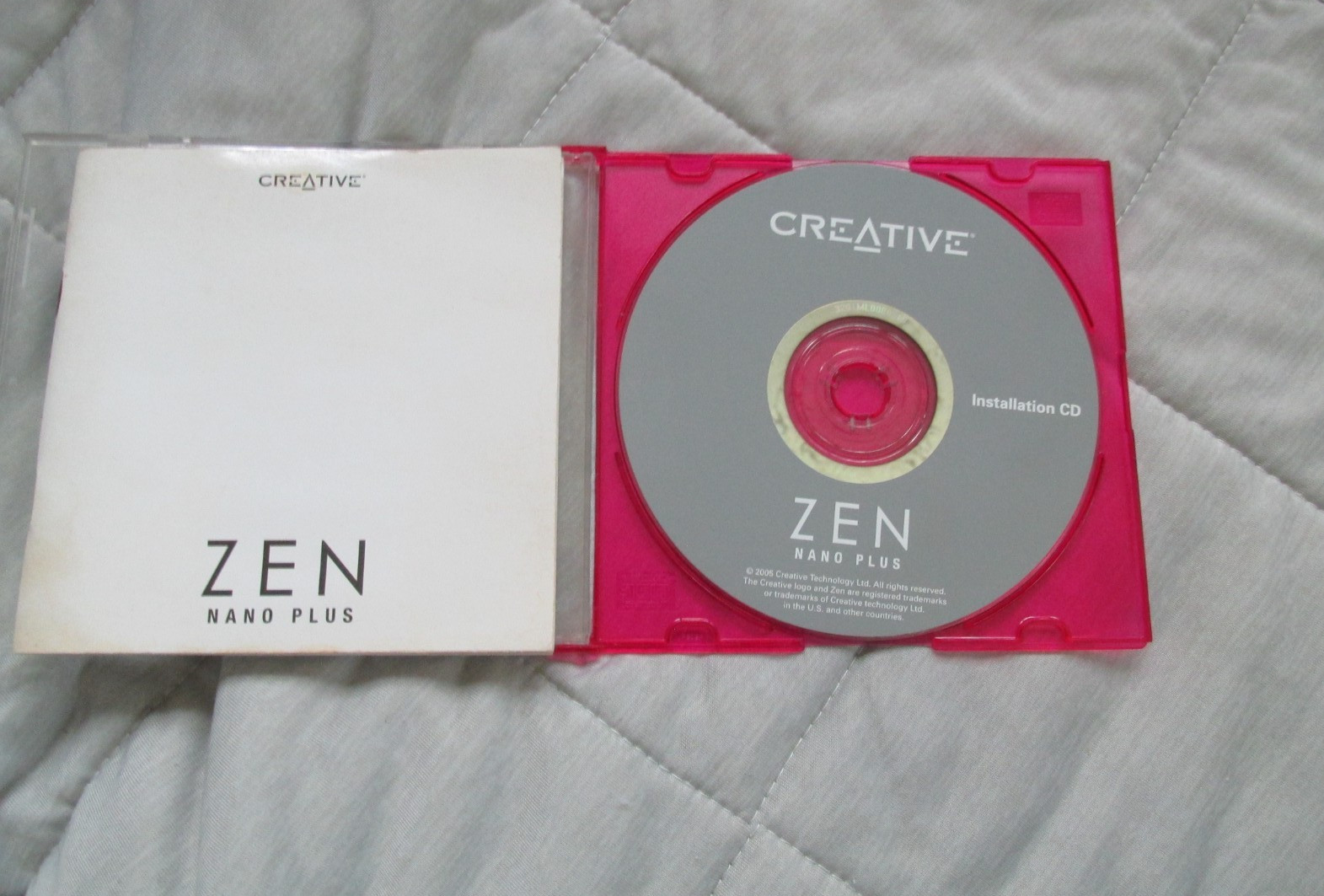 Creative Zen Nano Plus Installation CD Software Driver Disc 2005 with manual