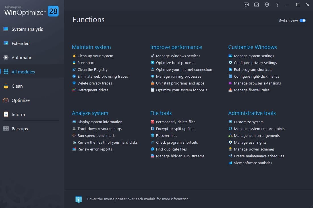 Win­Optimizer 28 – More control, , and power for your PC
