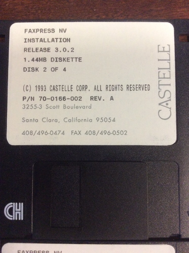 Faxpress NV Installation Release 3.0.2 (1993, 3.5″ Floppy Disk,Castelle Corp)