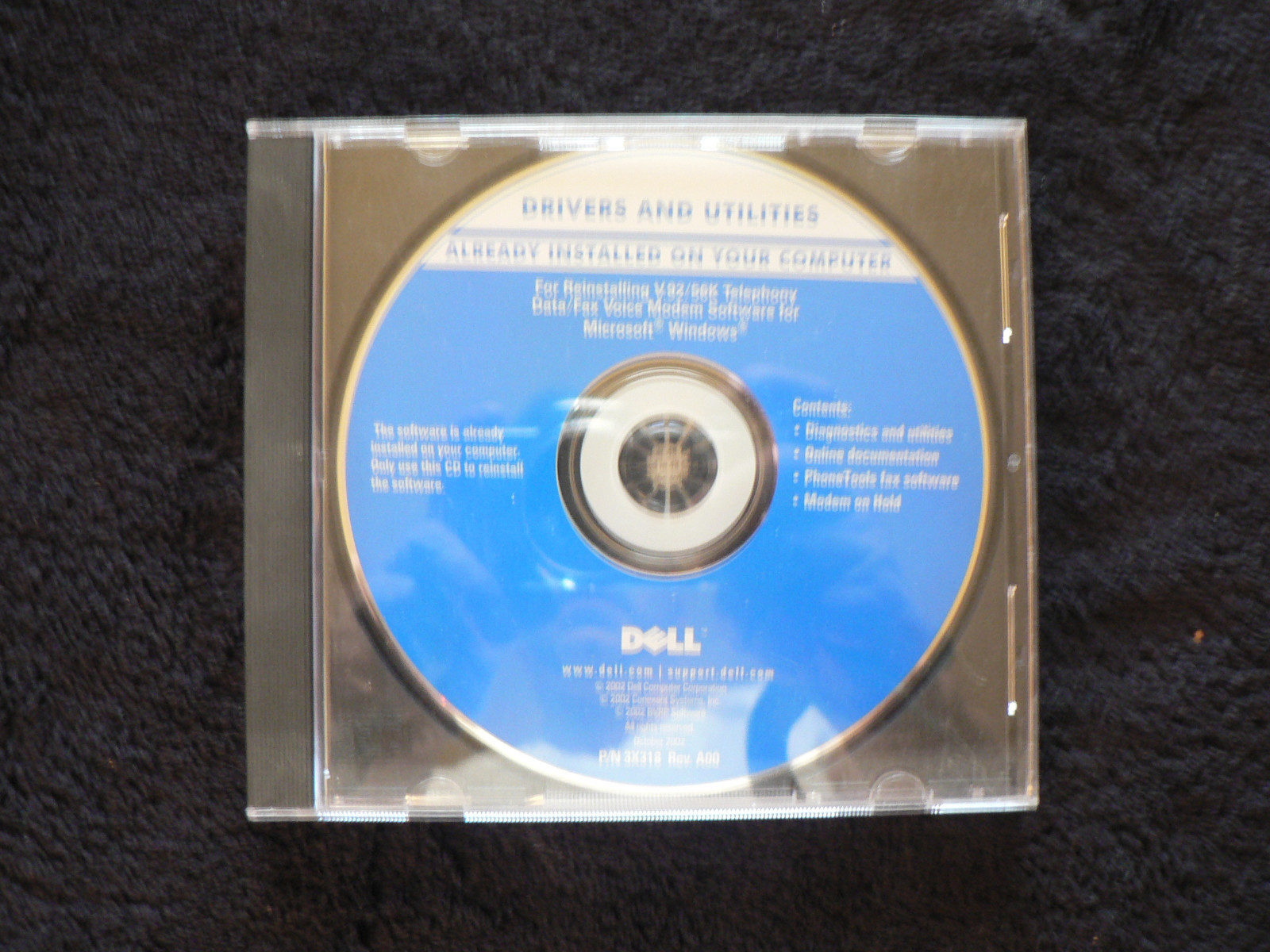 Dell Driver and Utilities Disc P/N 3X318 Rev. A00