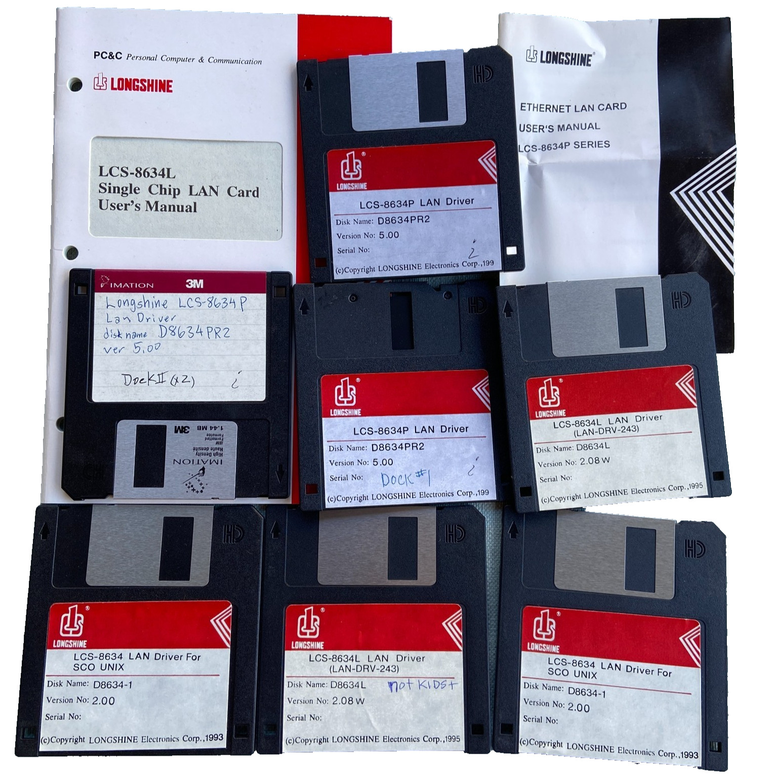 Computer Software Drivers Longshine LAN Network Card Manual Ver 5.00 2.08 SCO Un