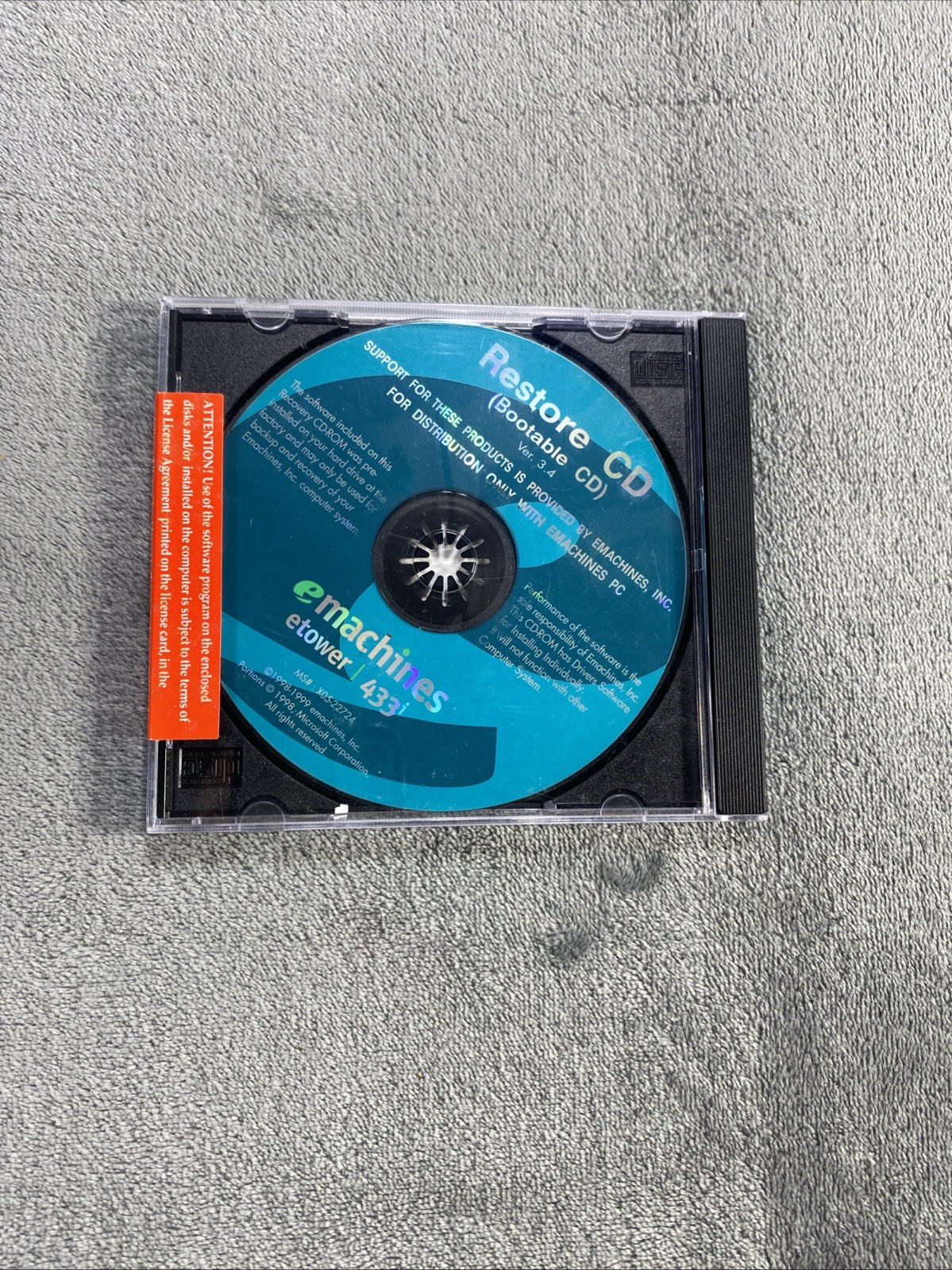 Emachines Ver 3.4 Restore CD (Bootable CD) 1998-1999 etower 433i Sealed NEW