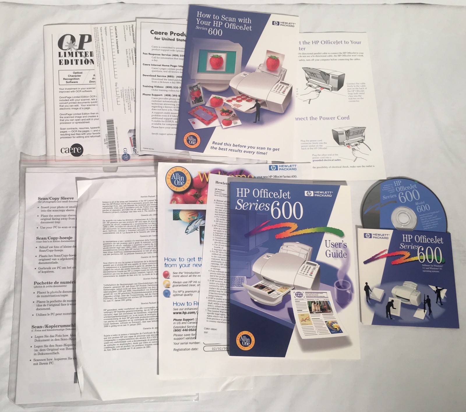 Hewlett Packard HP OfficeJet Series 600 Driver Software CD & Manuals Windows 3.1