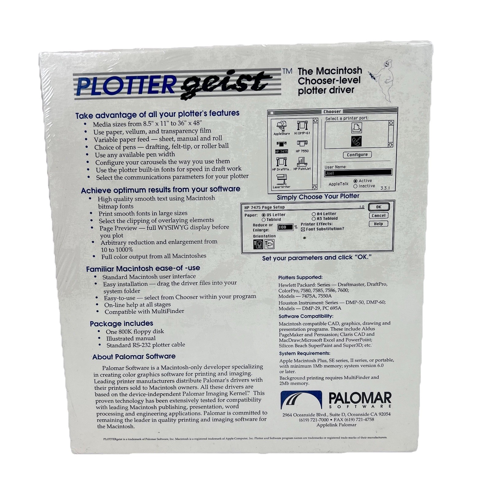 Vintage Macintosh Apple Plotter Geist Plot Program Driver Software Palomar New
