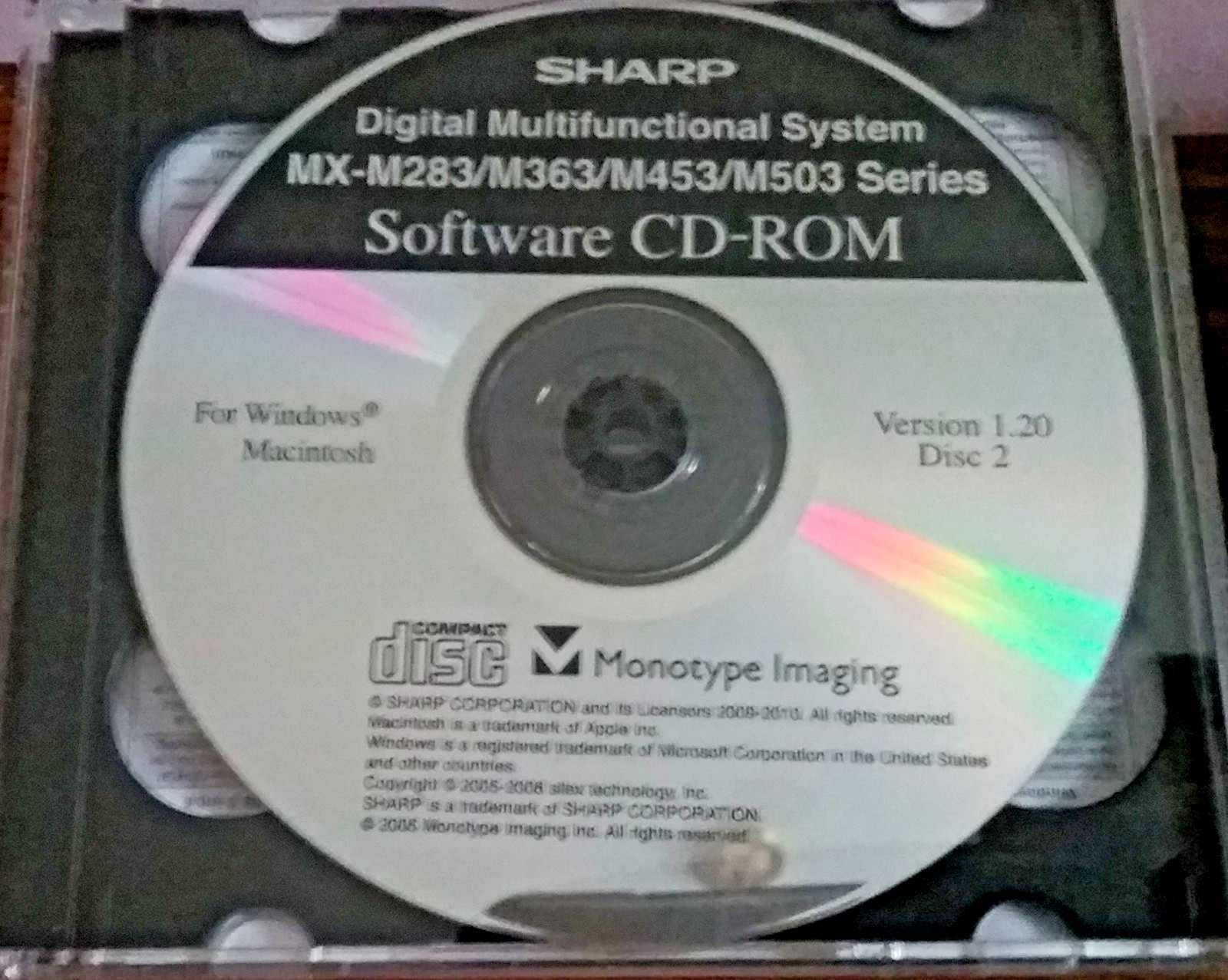 Sharp Digital Multifunc System Software MX-M283/M363/Ms453/M503 & Network Scan