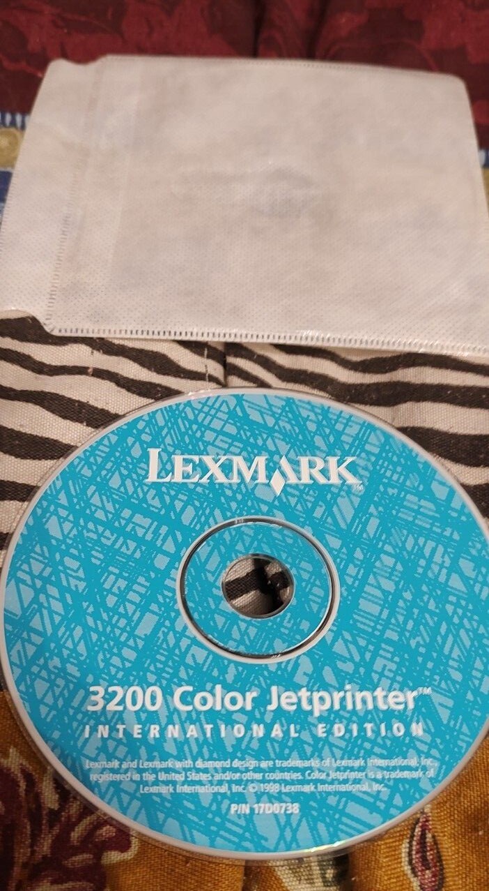 Lexmark 3200 Color Jetprinter International Edition Cd Rom Software Only 17D0738
