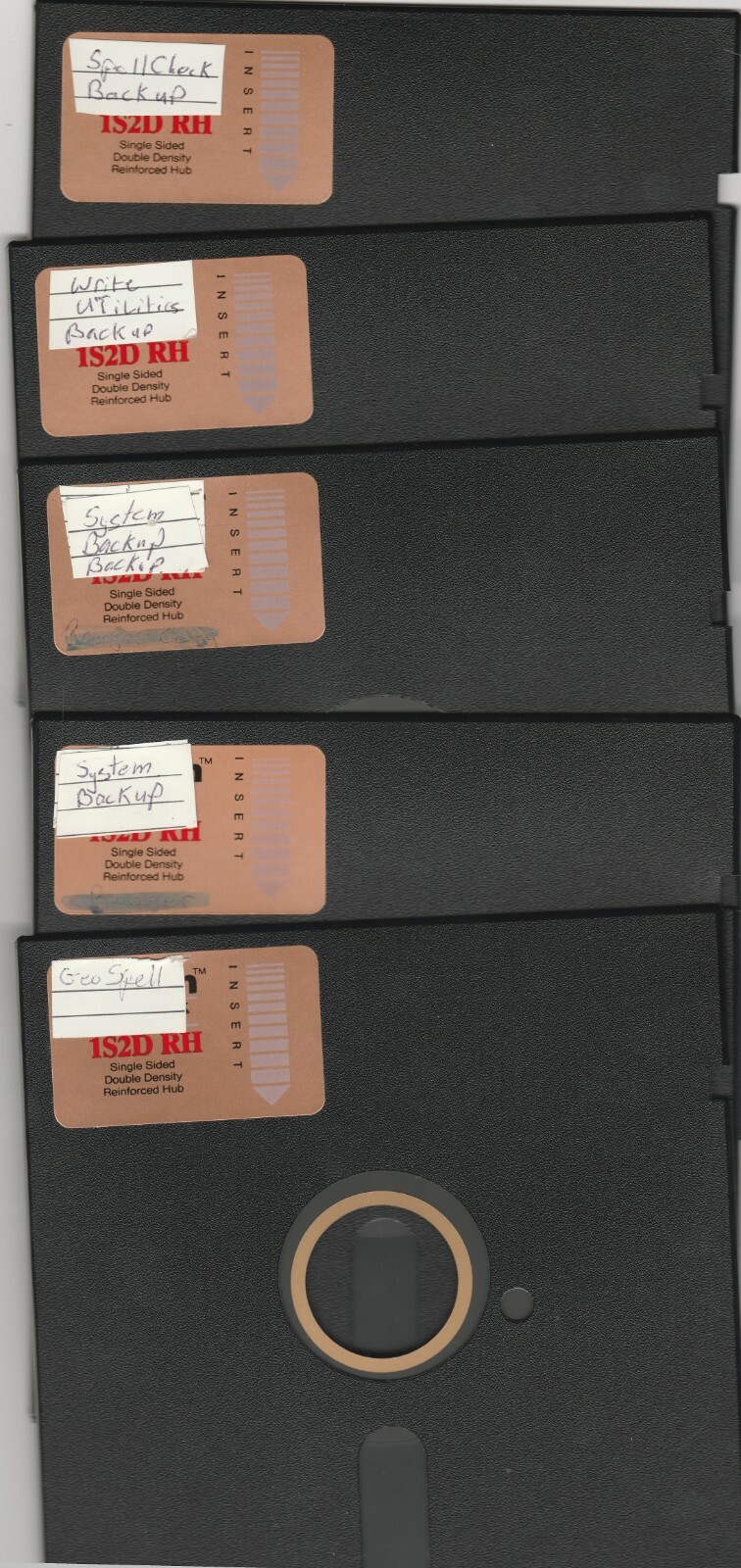 Lot of 5 Used 5.25″ floppy disks ~ SOLD AS BLANKS(GeoSpell) used in college