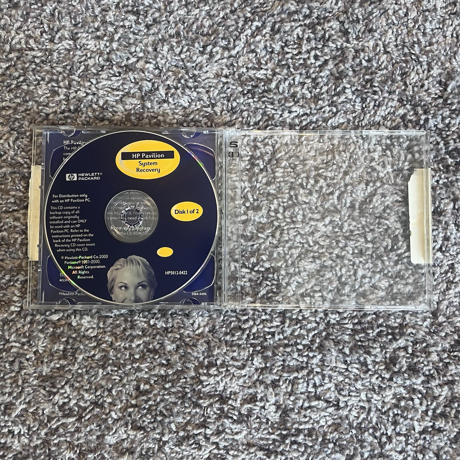 HP Pavilion Recovery CD Set 5184-3496 Windows XP MCE a1000 Series 1990s
