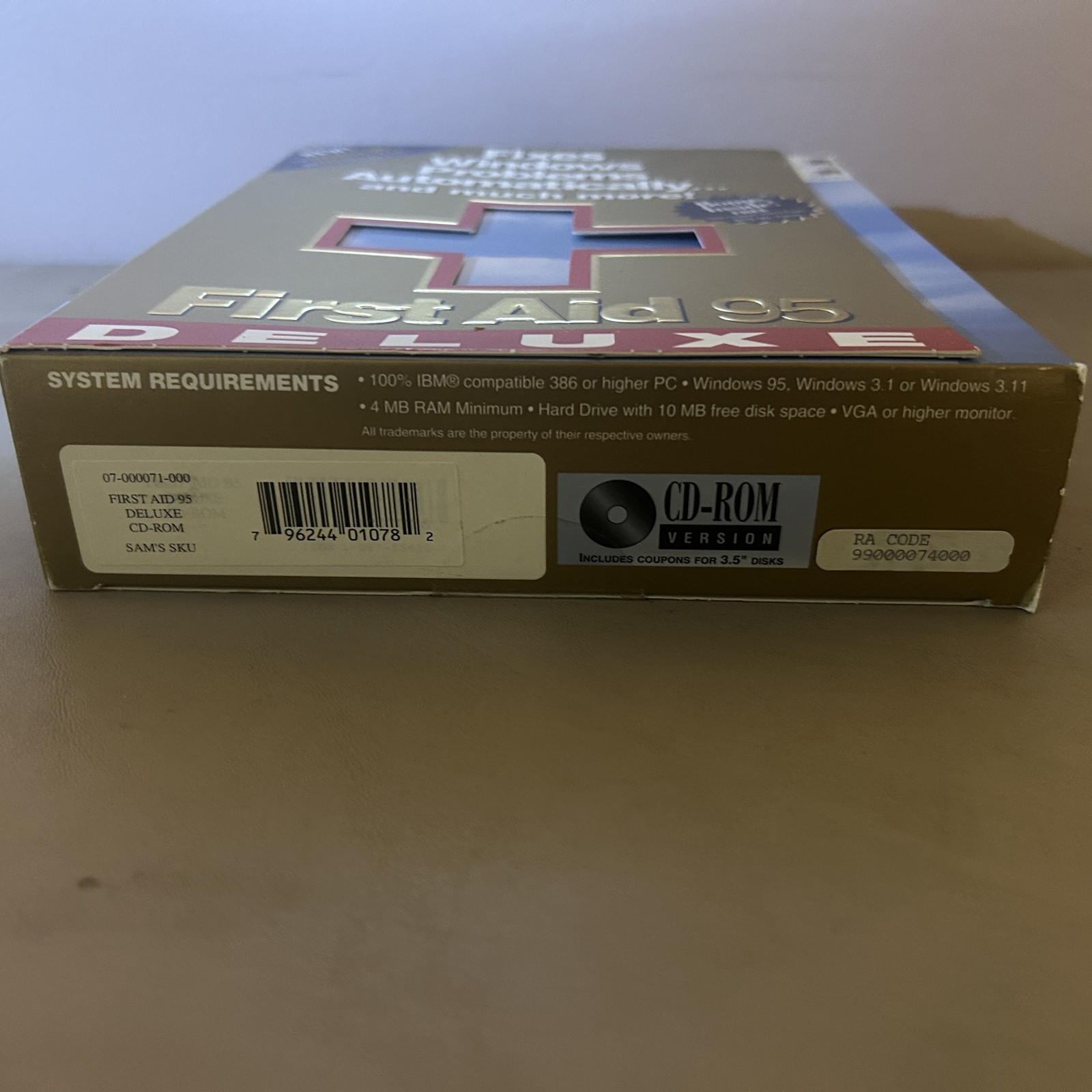 First Aid 95 Deluxe CD-ROM CyberMedia Windows 95 3.1 3.11 Vintage PC Software