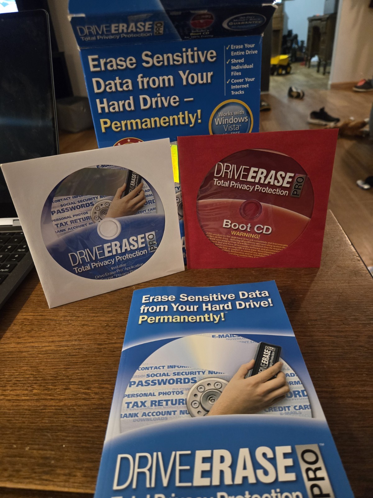 NOVA DriveErase Pro Total Privacy Protection Erase Hardrive Data Boot CD Windows