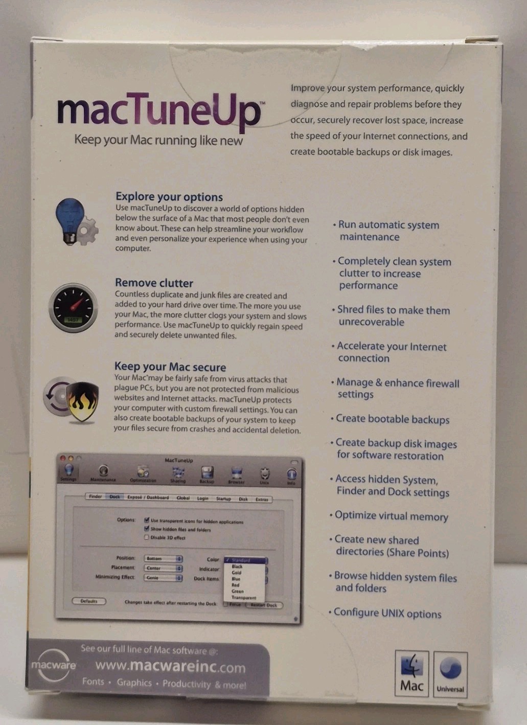 Macware MacTuneUp 3.6.1 For Mac OS X 10.3.9 – 10.6 LNOB