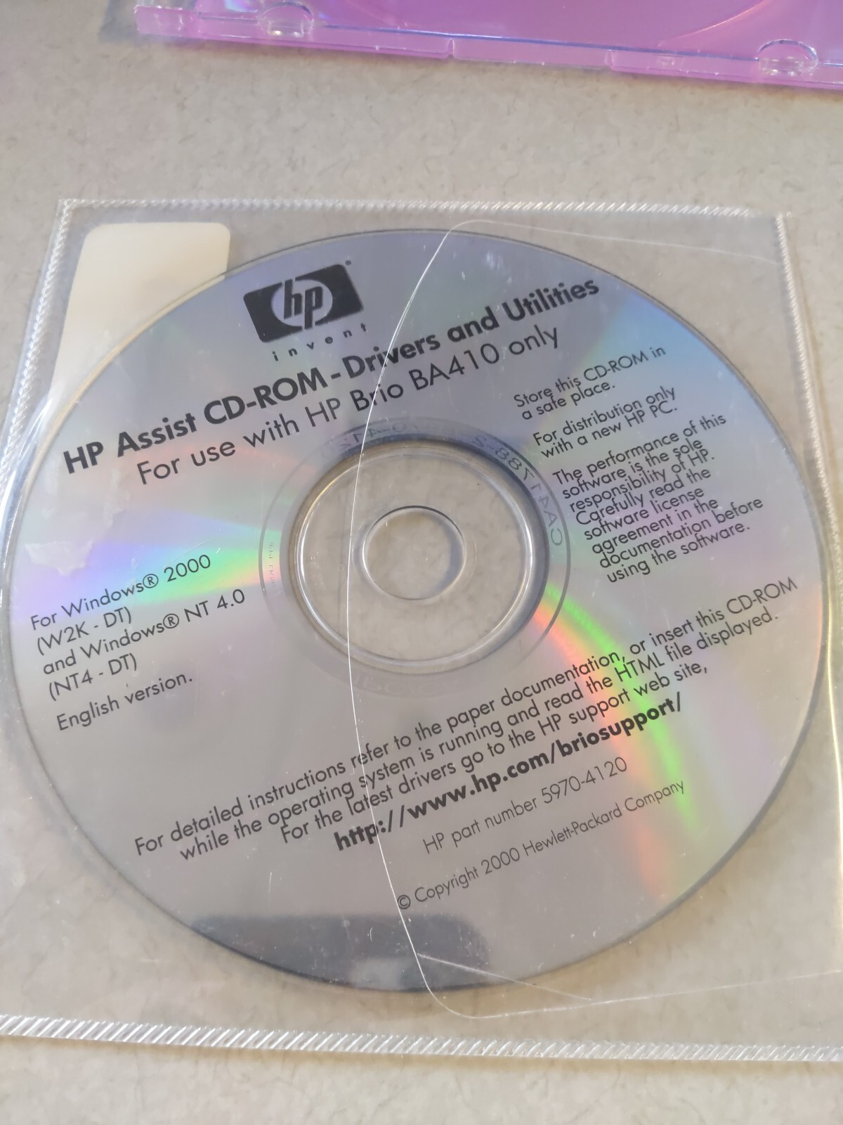 Hp Assist CD-ROM Drivers And Utilities For Use With HP Brio BA410