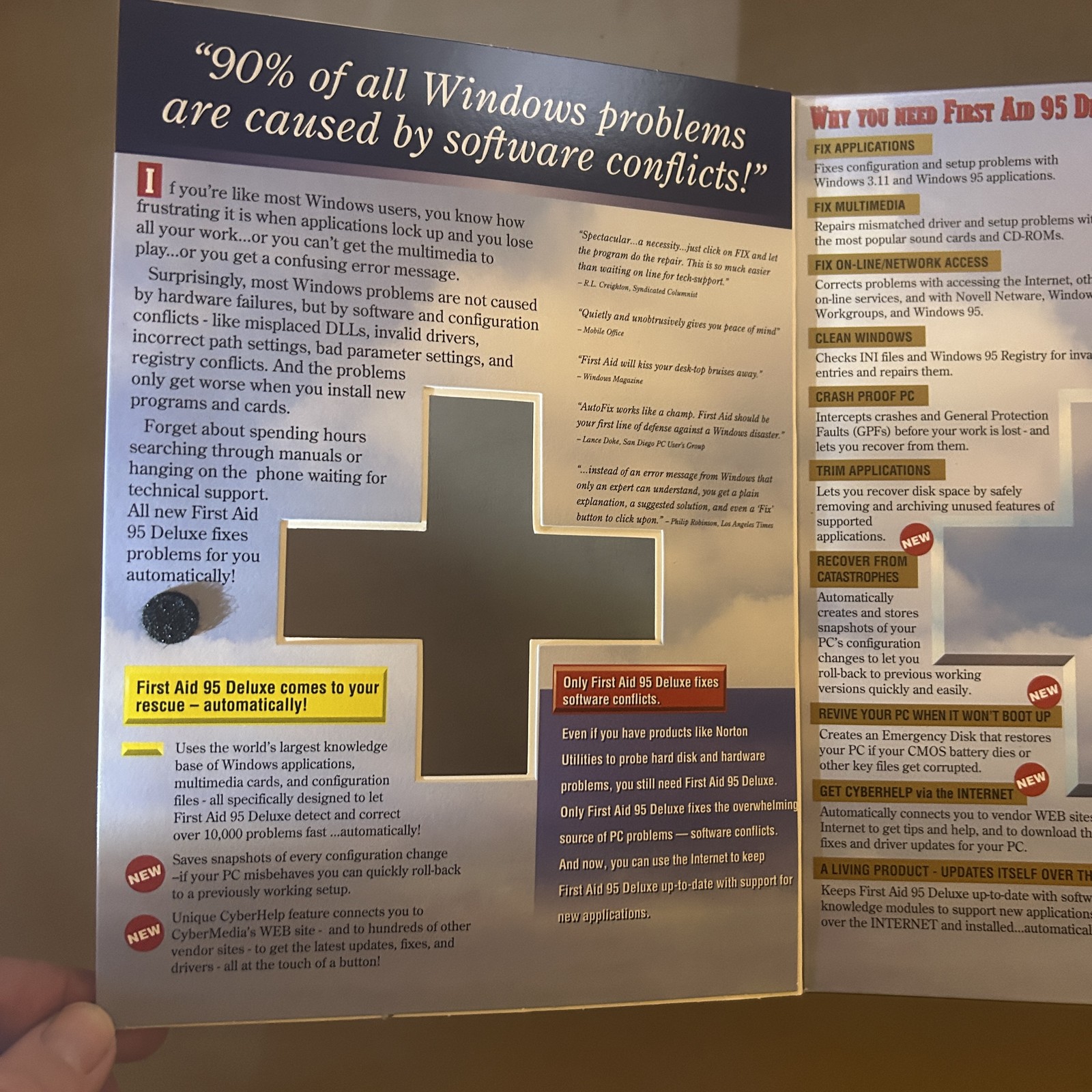 First Aid 95 Deluxe CD-ROM CyberMedia Windows 95 3.1 3.11 Vintage PC Software