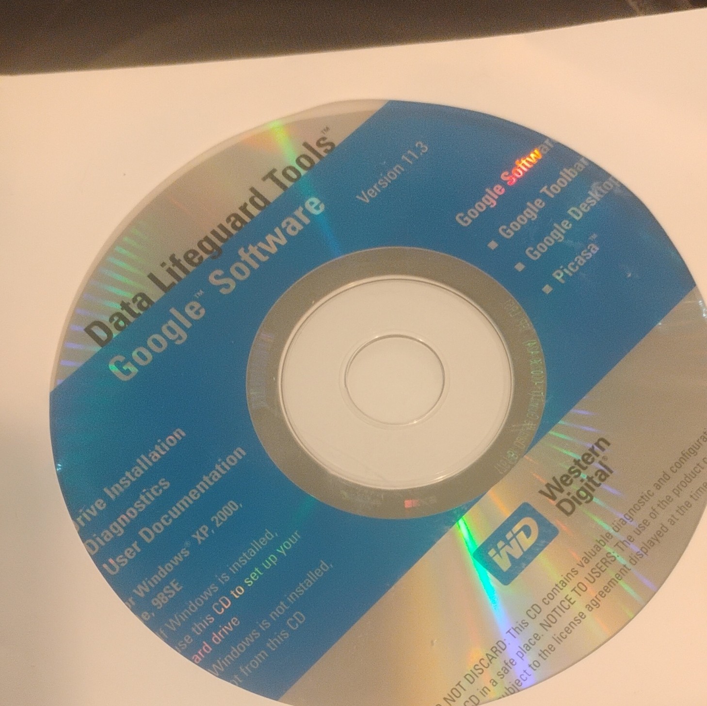 Western Digital Data Lifeguard Tools v11.3 Drivers Update CD Win XP/2000