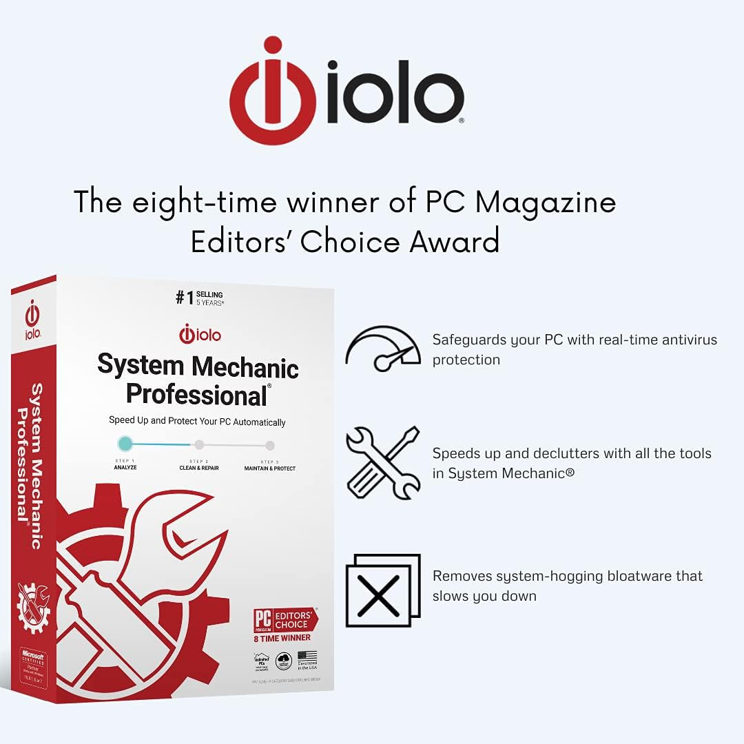 – System Mechanic Pro, Computer Cleaner for Windows, Blocks Viruses and Spyware,
