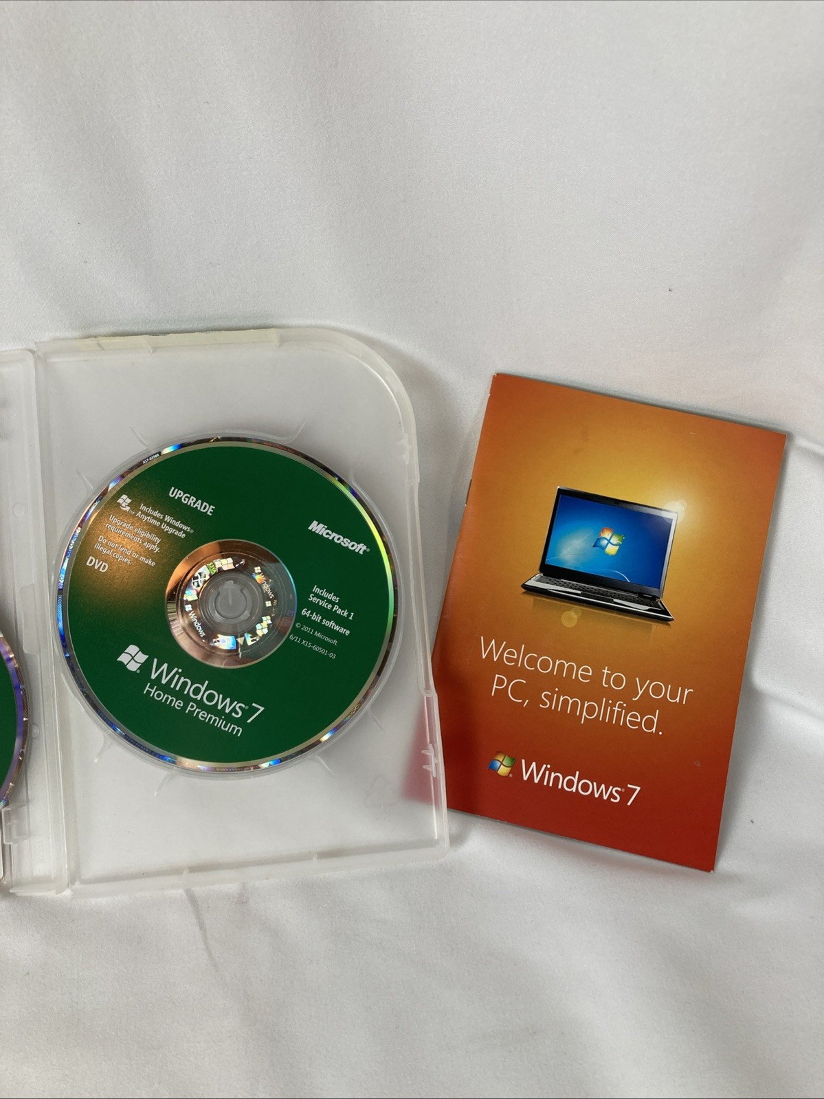 Microsoft Windows 7 Home Premium Upgrade 32 Bit & 64 Bit DVDs Complete w/ Key
