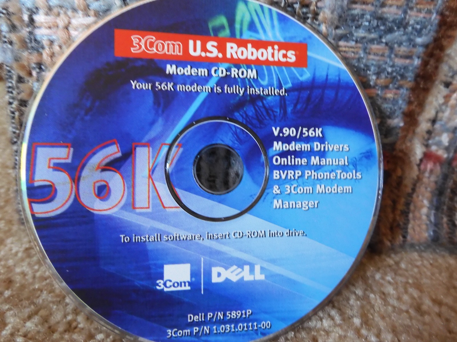 3COM U.S. ROBOTICS Modem CD-ROM V.90 56K Software DEL P/N 5891P