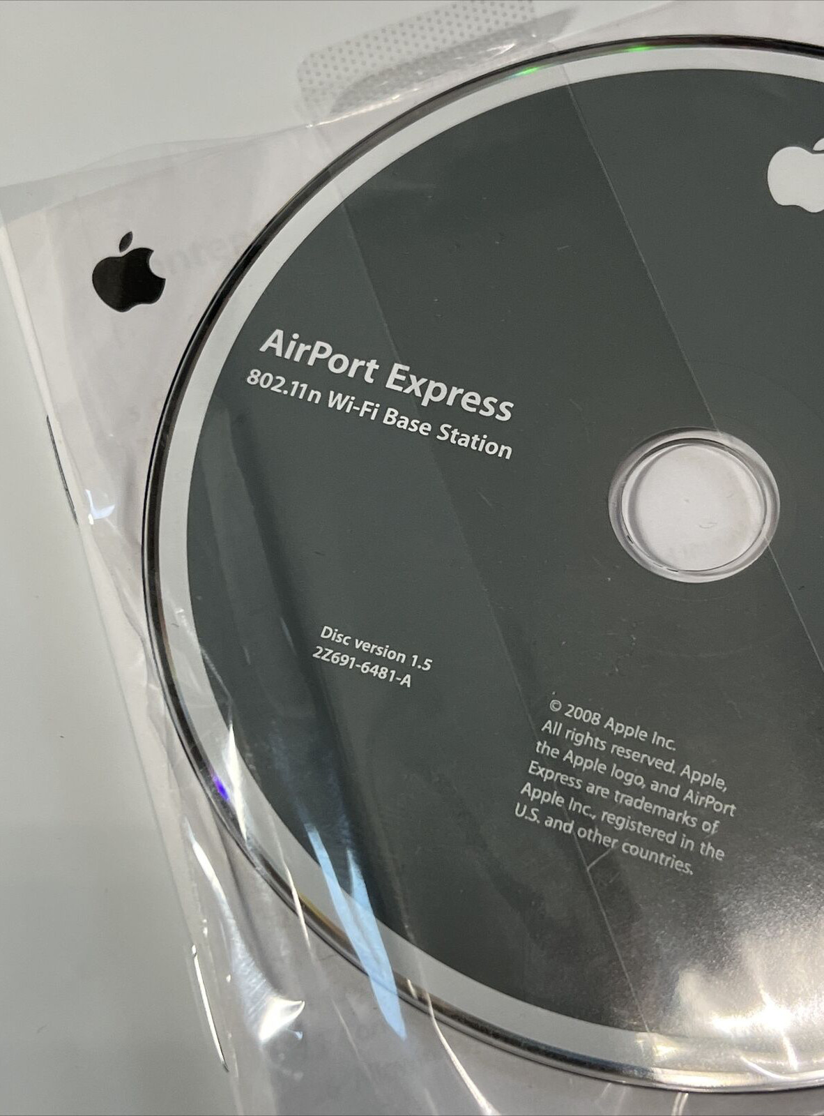APPLE AIRPORT EXPRESS SOFTWARE DISC VERSION 1.5 # 2Z691-6481-A W/MANUAL SEALED