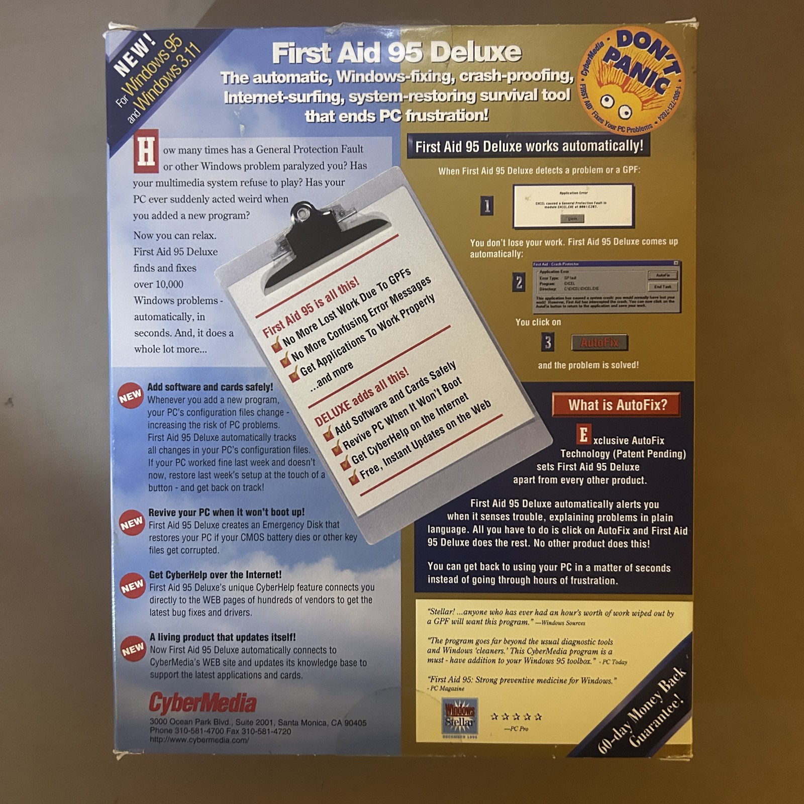 First Aid 95 Deluxe CD-ROM CyberMedia Windows 95 3.1 3.11 Vintage PC Software