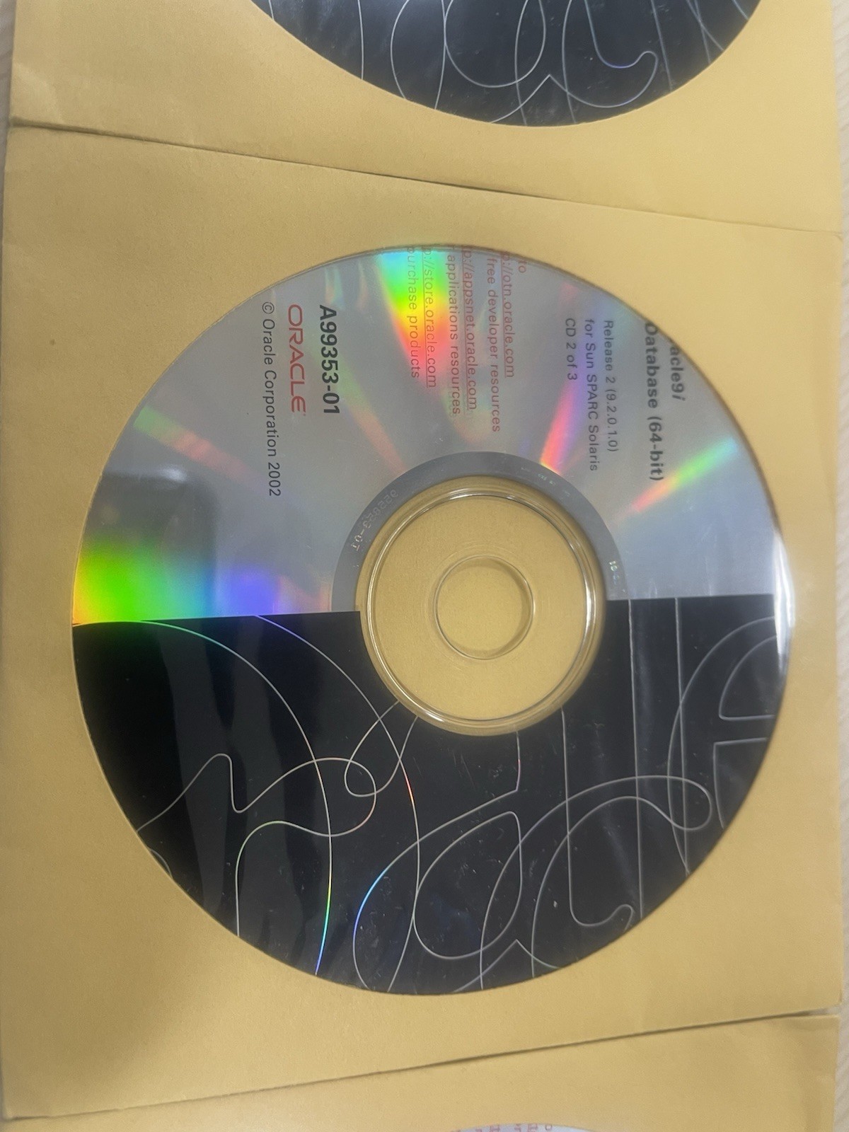 Sealed Oracle9i Database Release 2 64-bit Solaris SPARC 3CD Set Rare