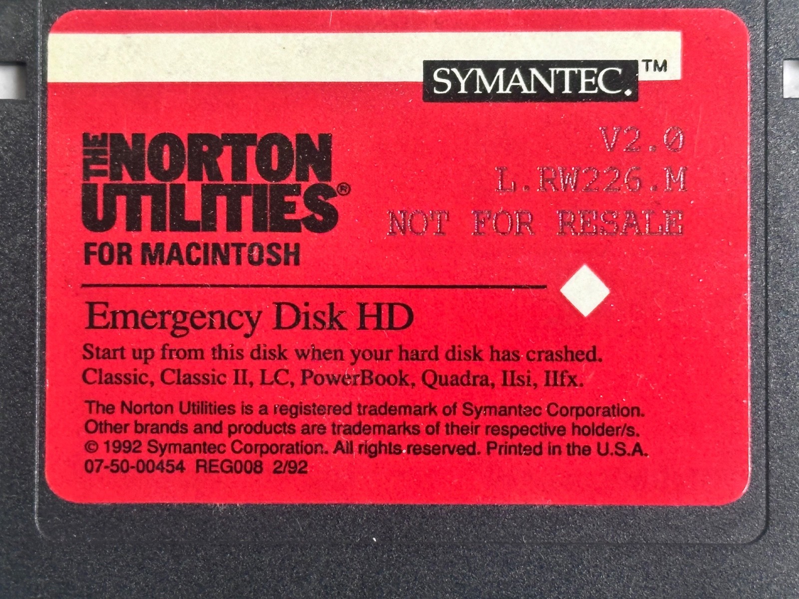 Symantec Norton Utilities Macintosh 2.0 Complete 6-Disk Set 3.5″ Floppies 1992