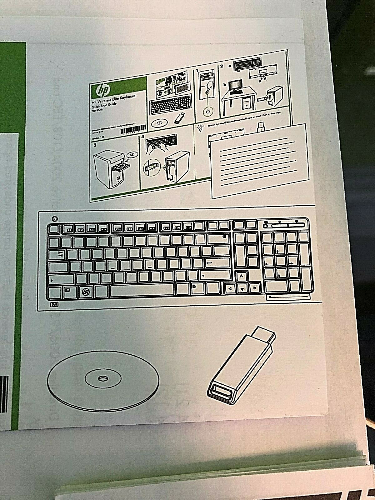 HP Wireless Keyboard FQ480AA Driver Disc and Instructions